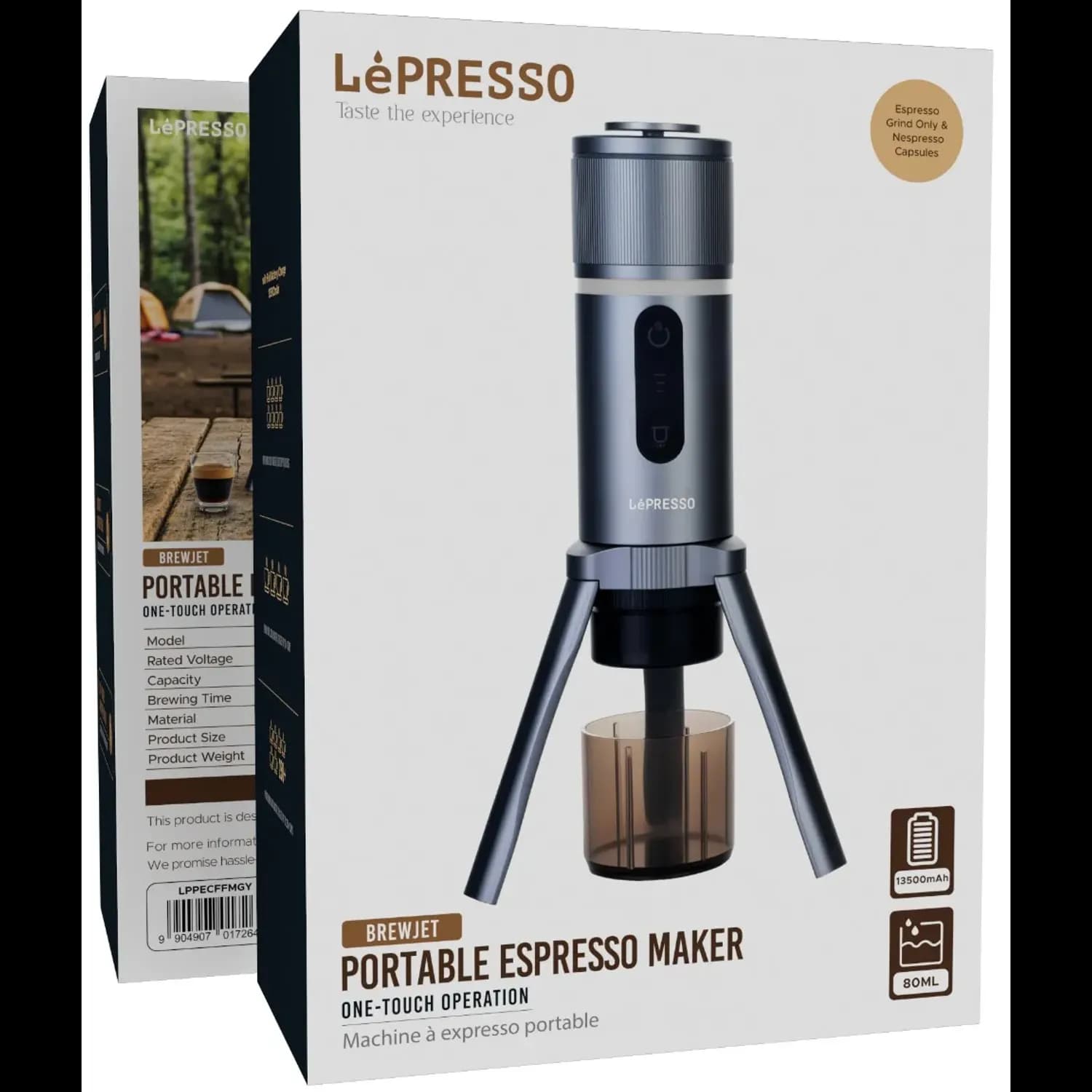 LePresso Portable Espresso Machine - 2-in-1 Capsule & Powder, BREWJET 4