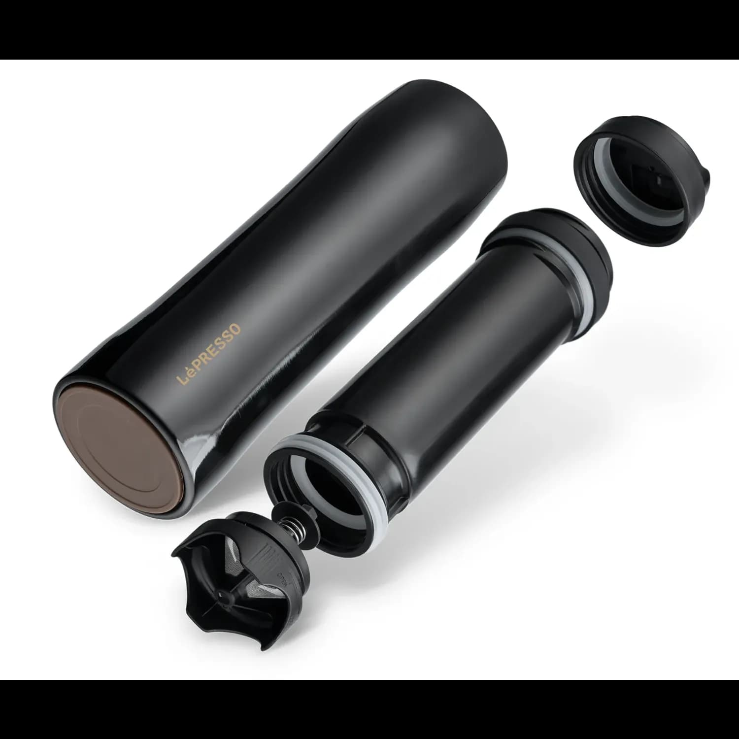 LePresso French Press - Portable Stainless Steel, Black 2