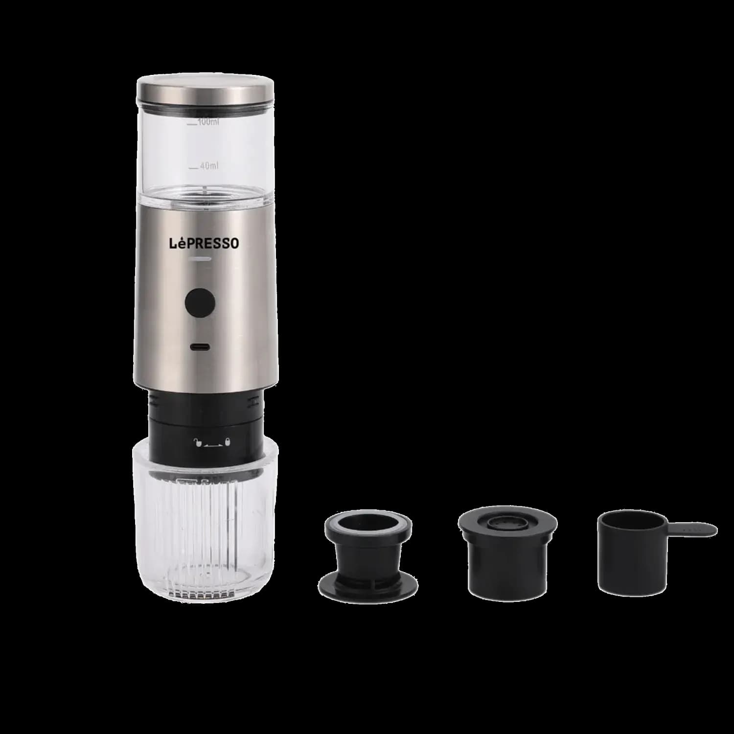 LePresso Portable Espresso Machine - Thermal Meter, Silver 2