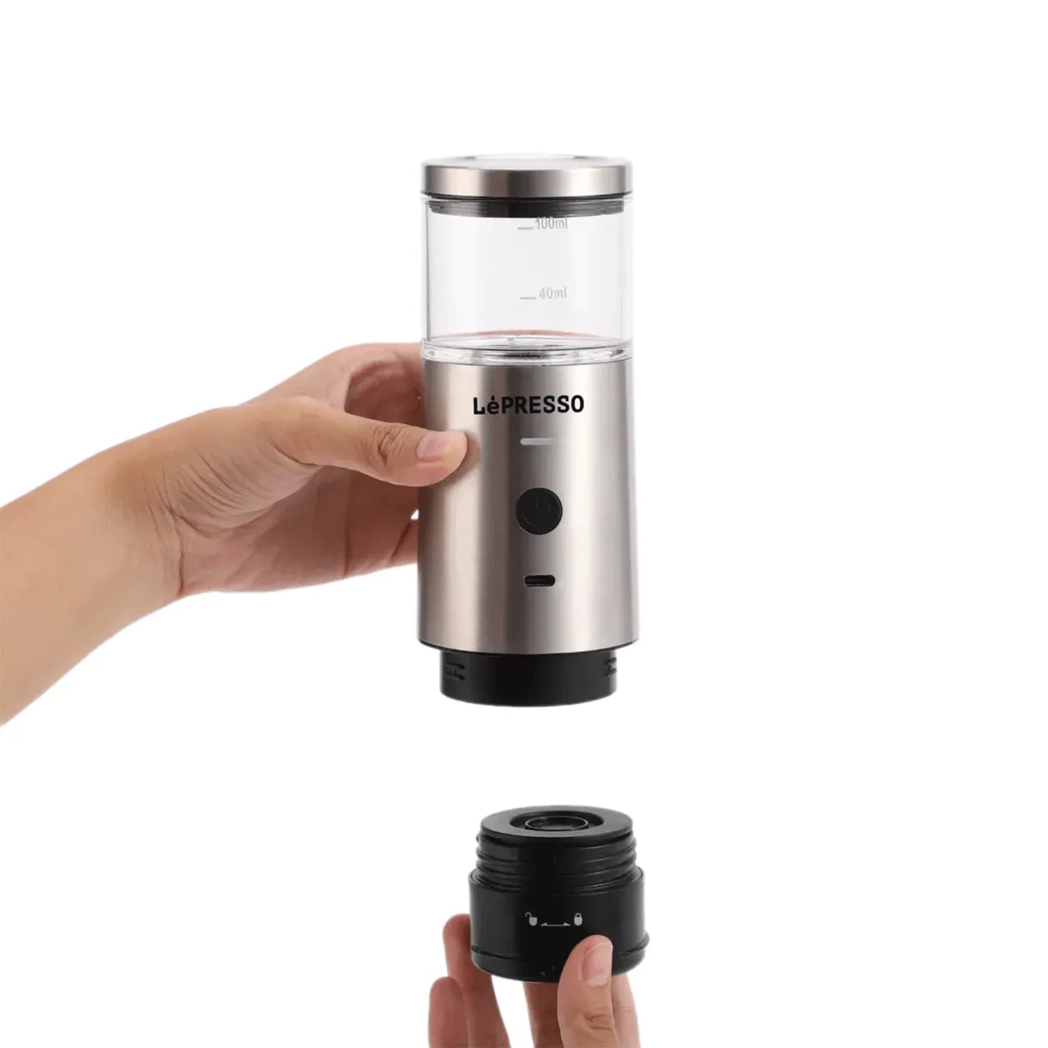 LePresso Portable Espresso Machine - Thermal Meter, Silver 4