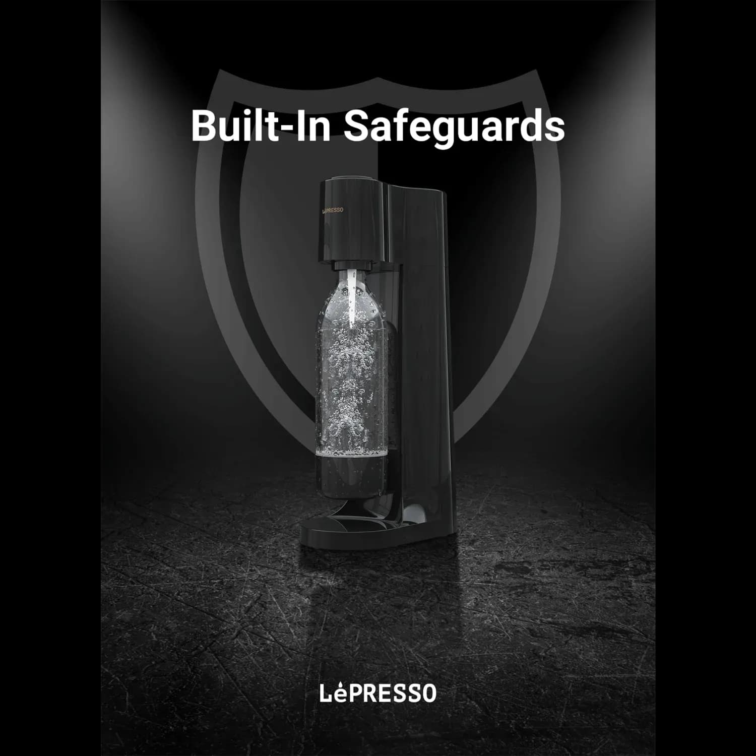 LePresso Sparkling Water Maker - Cordless 850ml, Black 3
