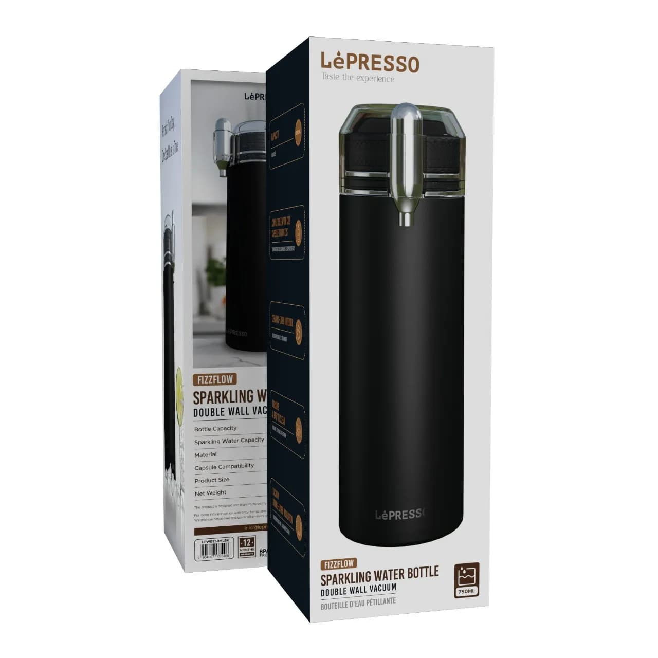 Lepresso Sparkling Water Bottle Double Wall Vacuum 2