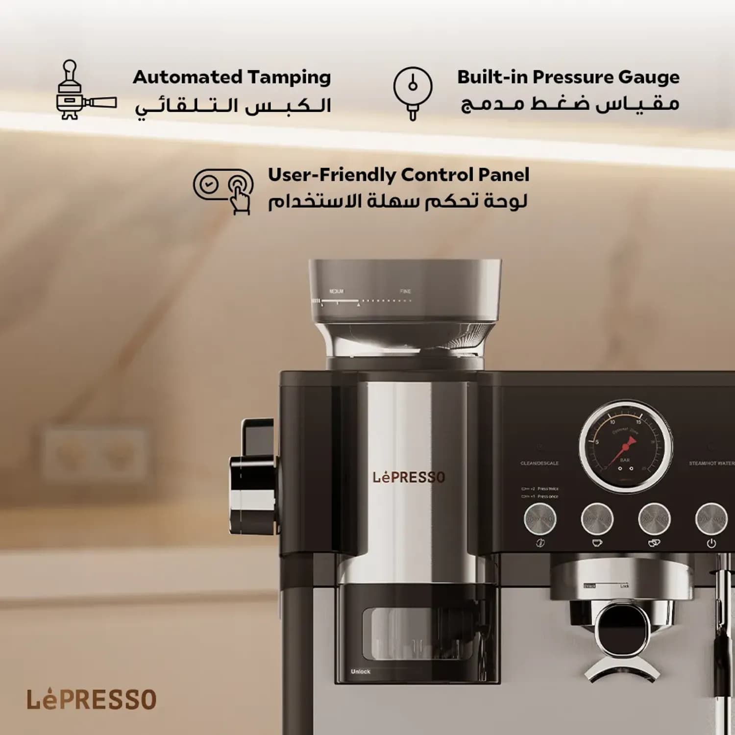 LePresso Coffee Machine - Dual Boiler, Milk Frother, Deliziosa 3