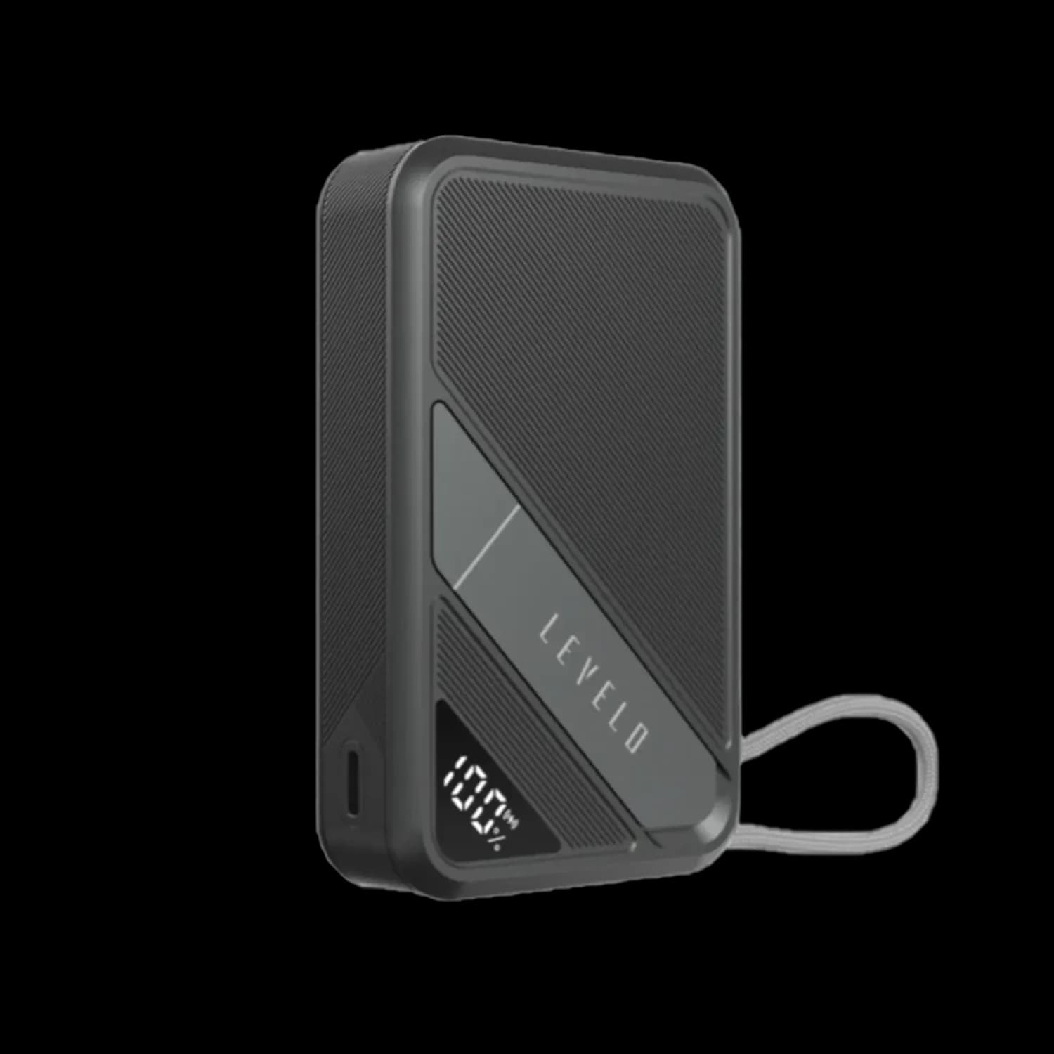 Levelo AirLink 10000mAh Portable Qi2 MagSafe Power Bank With Kickstand & Int