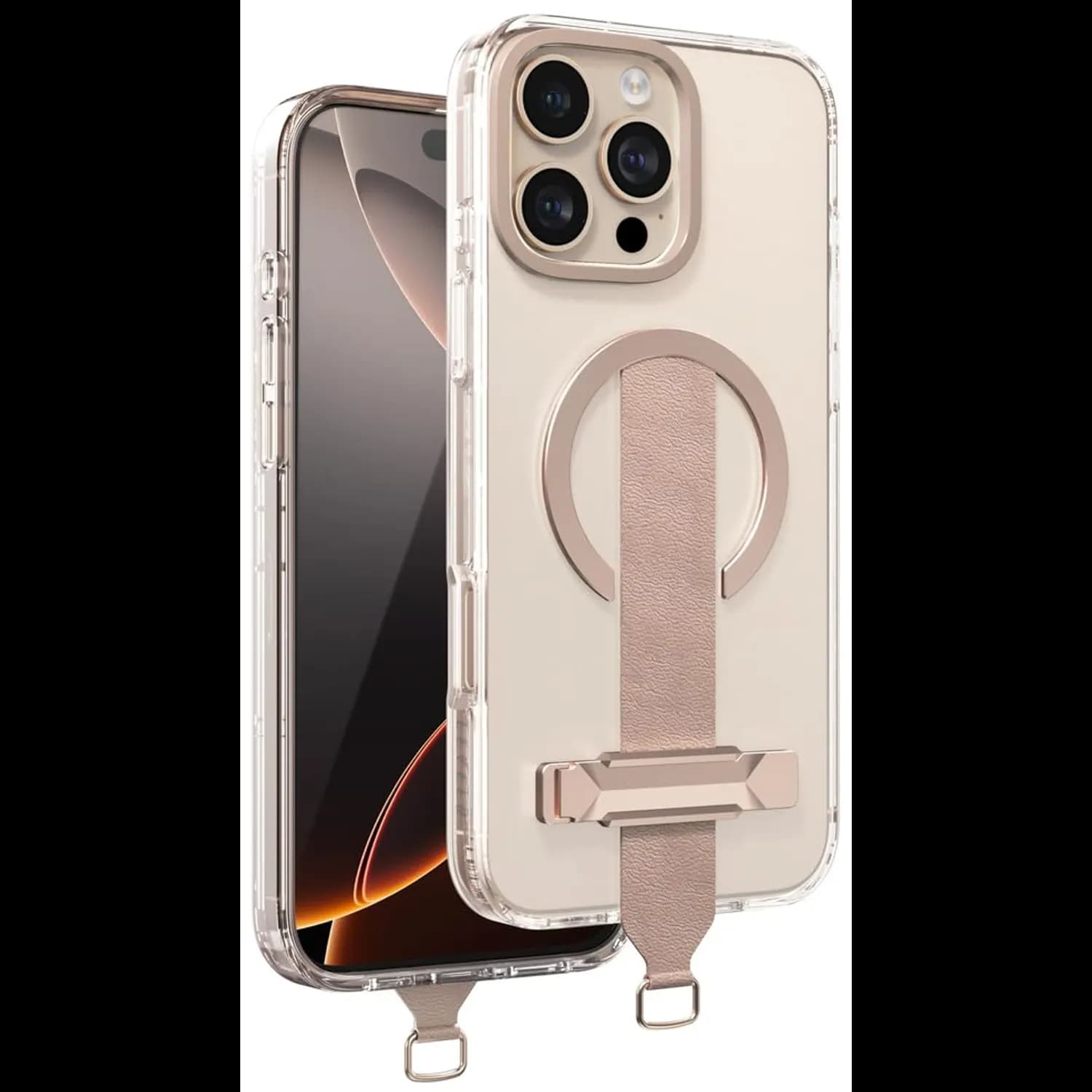 LEVELO Morphix Trio Case iPhone 16 Pro Max - Kickstand, MagSafe, Desert Sand — Desert Sand 5