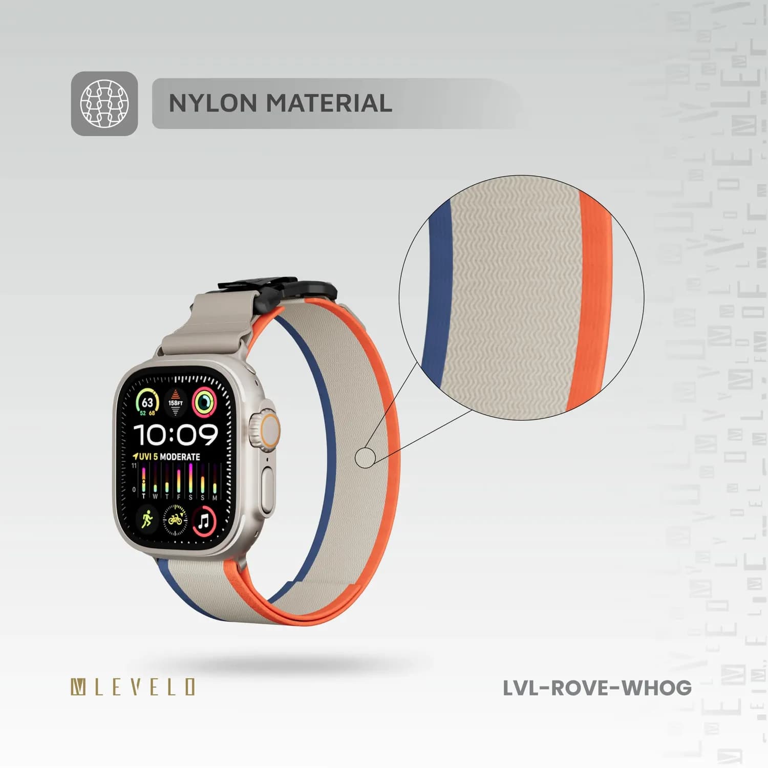 Levelo Rove Nylon Watch Strap With Metal Buckle 4