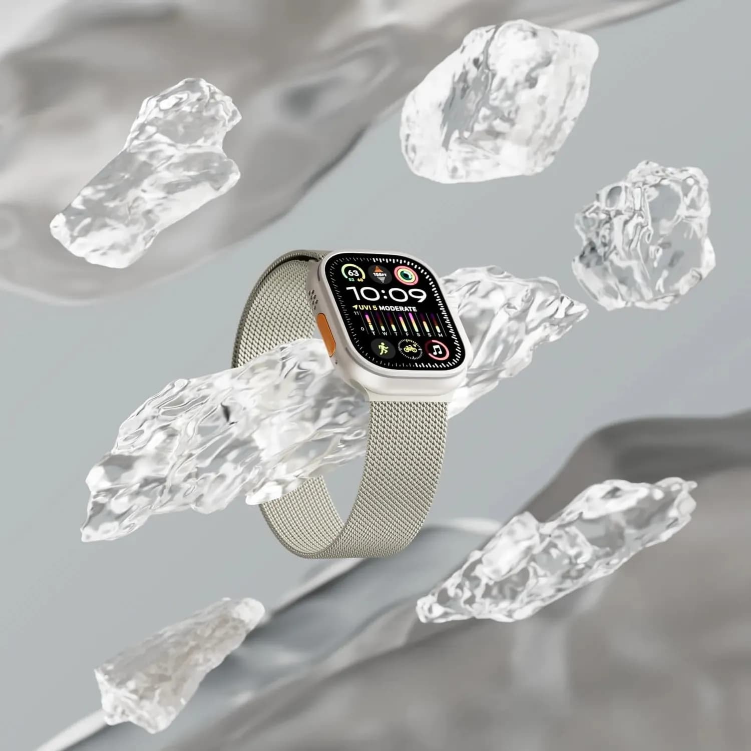 LEVELO Watch Strap SkyWeave - Titanium, Silicone 3