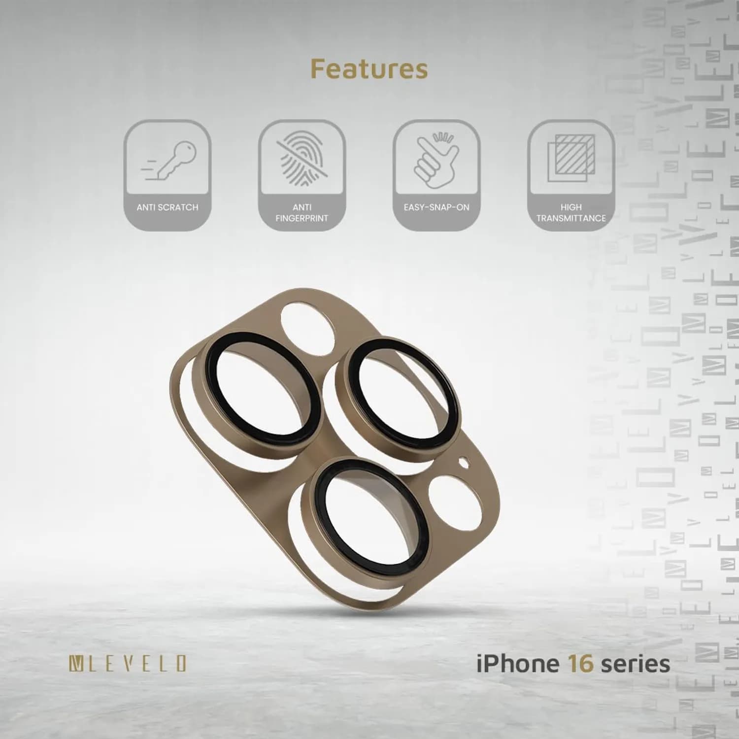 Levelo Trio Pro Camera Lens Protector — Soft Rose Gold 2