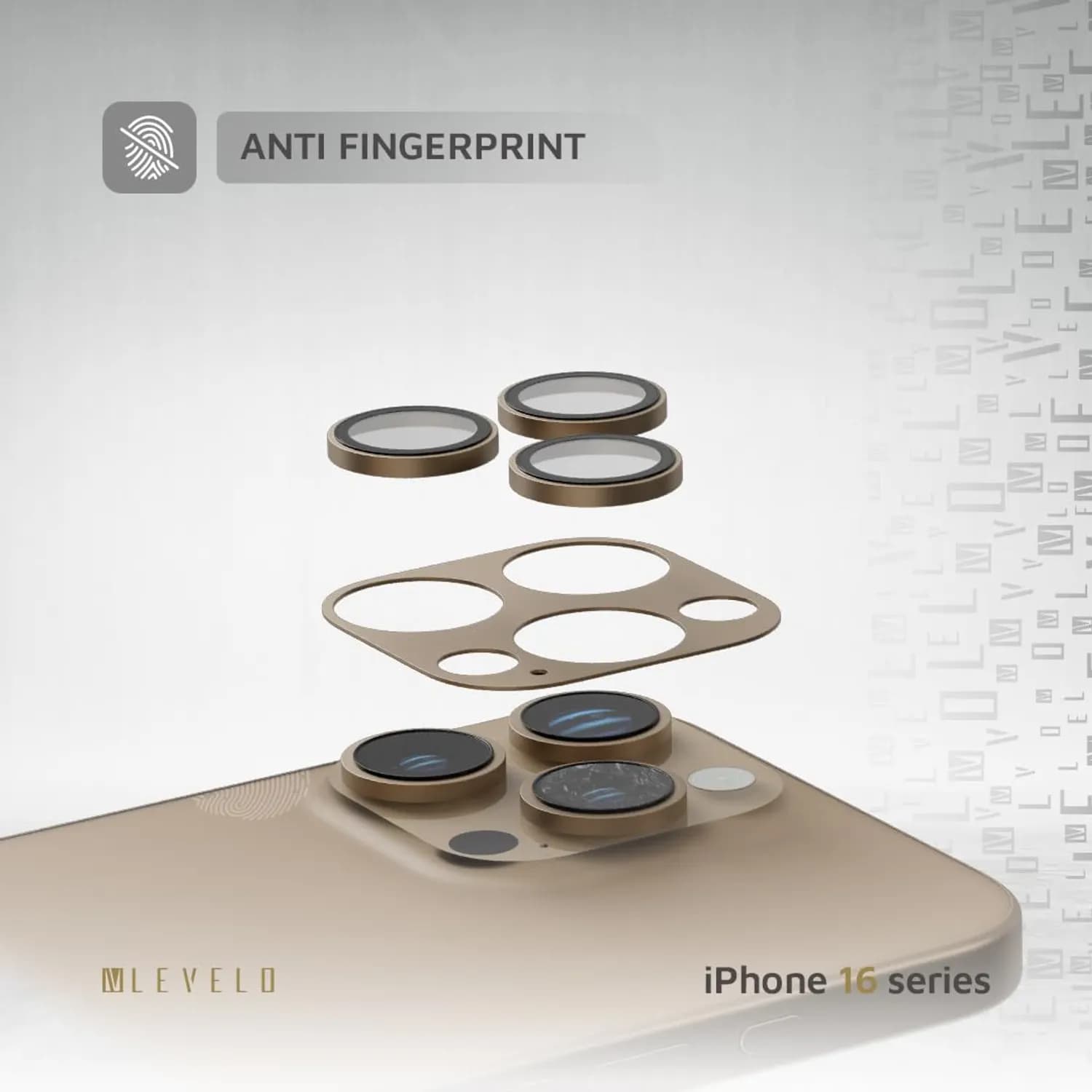 Levelo Trio Pro Camera Lens Protector — Soft Rose Gold 3