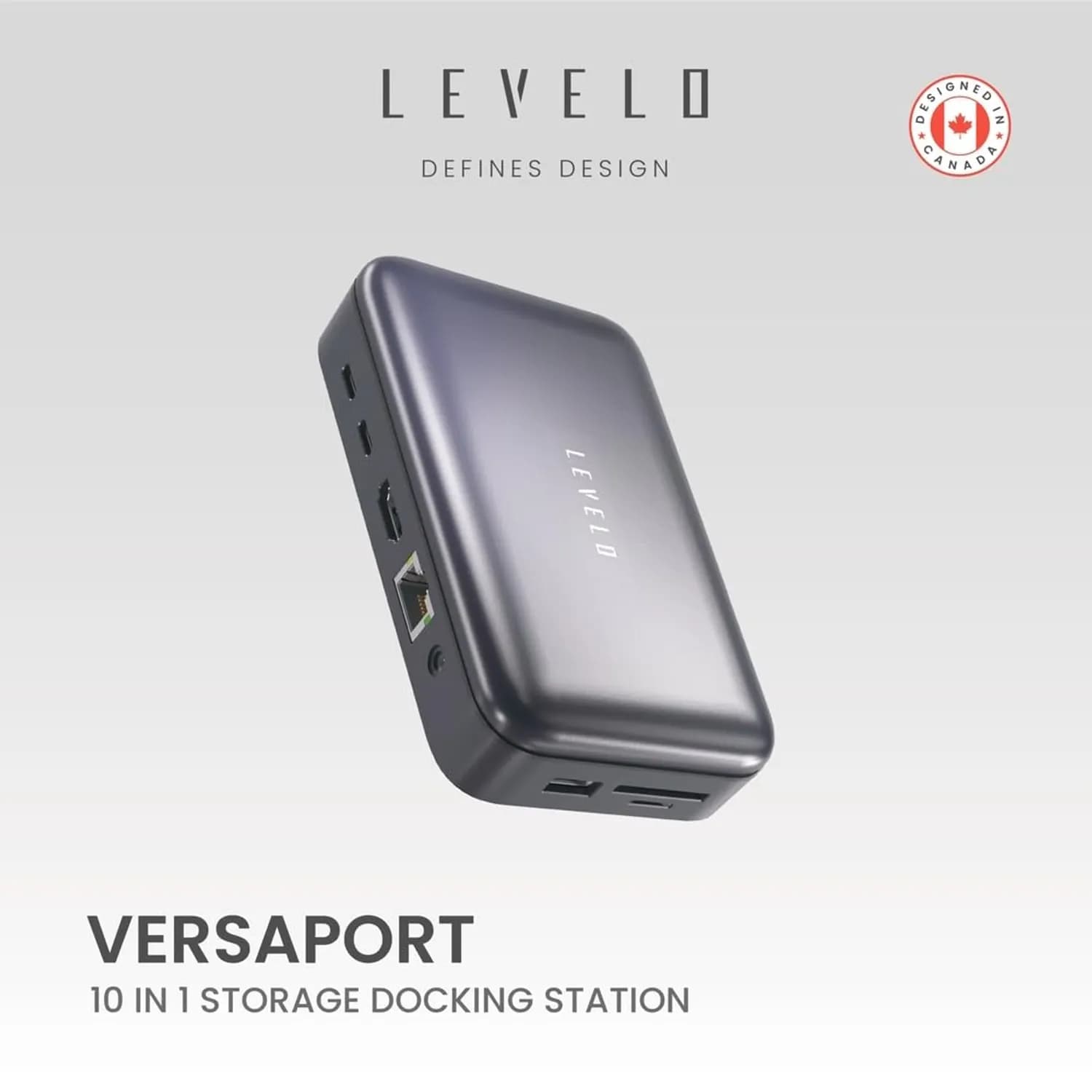 LEVELO Versaport Dock - 10-in-1 USB-C Hub, Gray 2