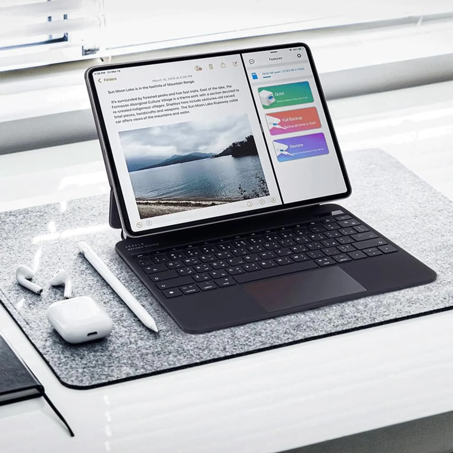 Levelo AeroBoard Saffanio Leather Wireless Keyboard 3