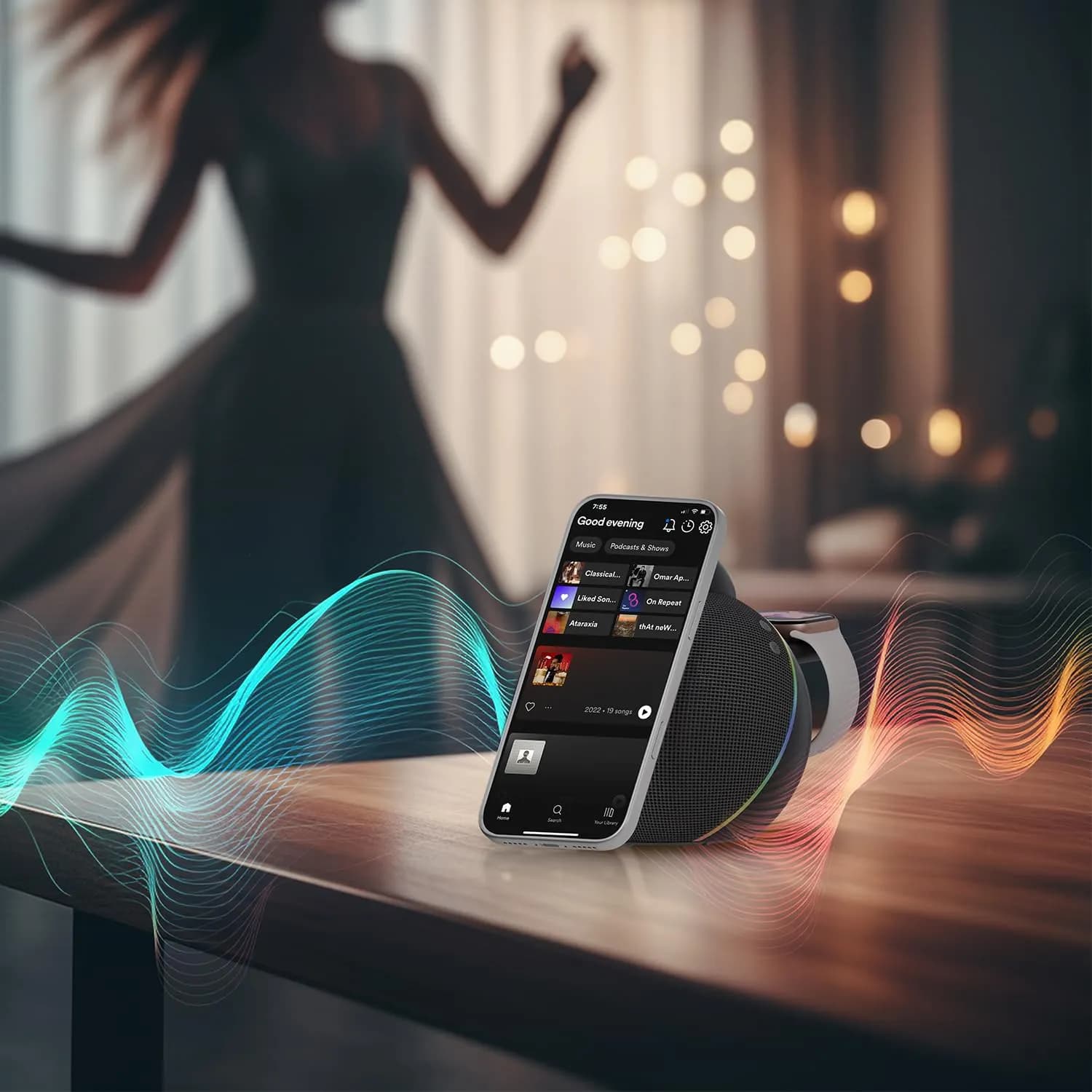 Levelo Aira Wireless Charger With Speaker 3