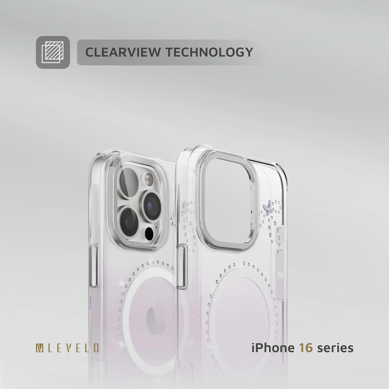 Levelo MagSafe Case iPhone 16 Pro - Transparent/Purple 4