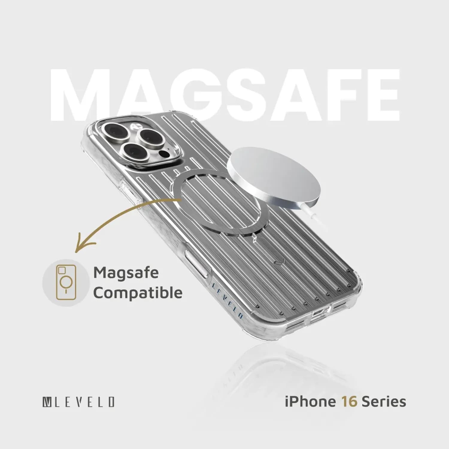 LEVELO Cabin Case - MagSafe Compatible, Silver — Silver 3