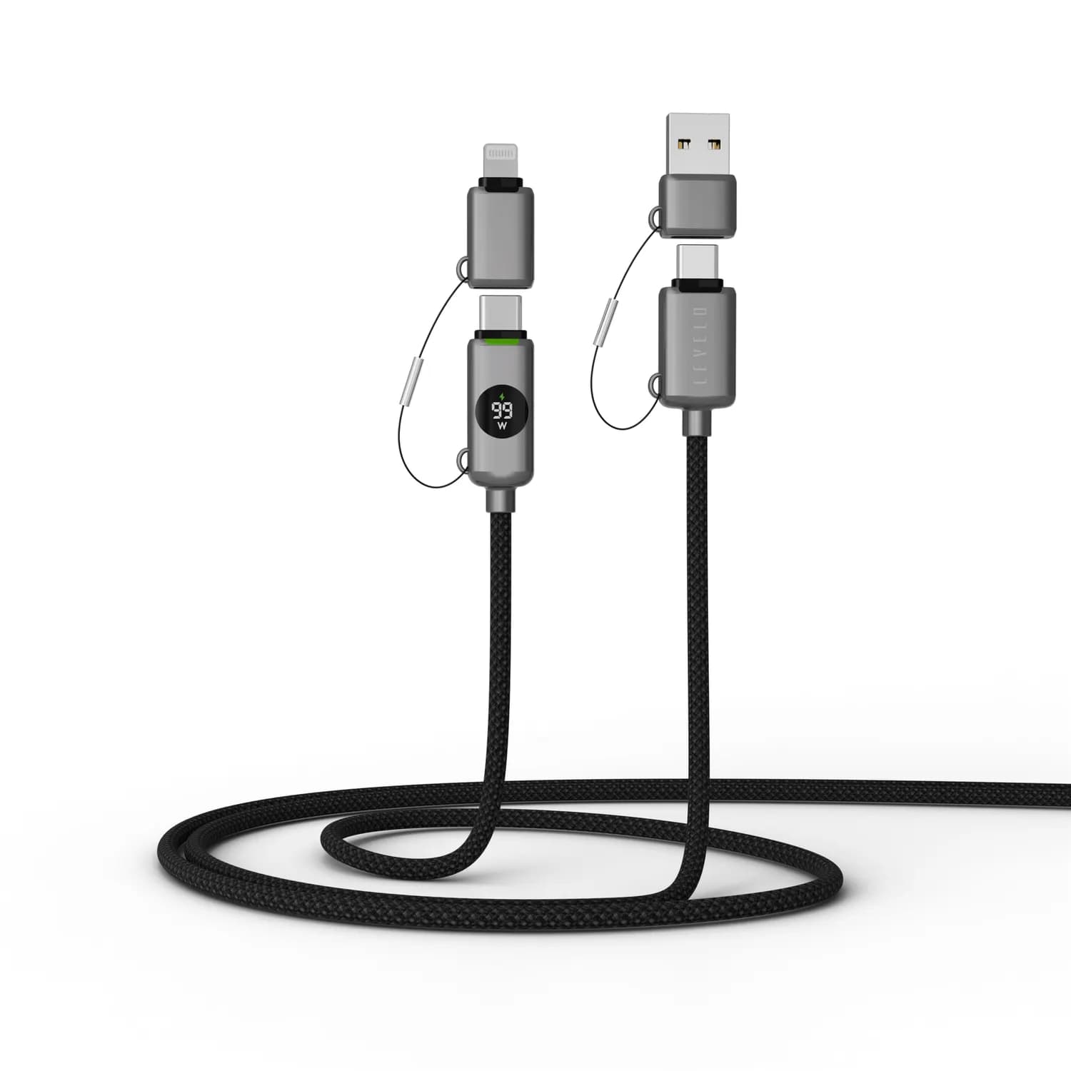 Levelo Edinburgh Smart charge & Sync cable 4-in-1 multi-functional 1