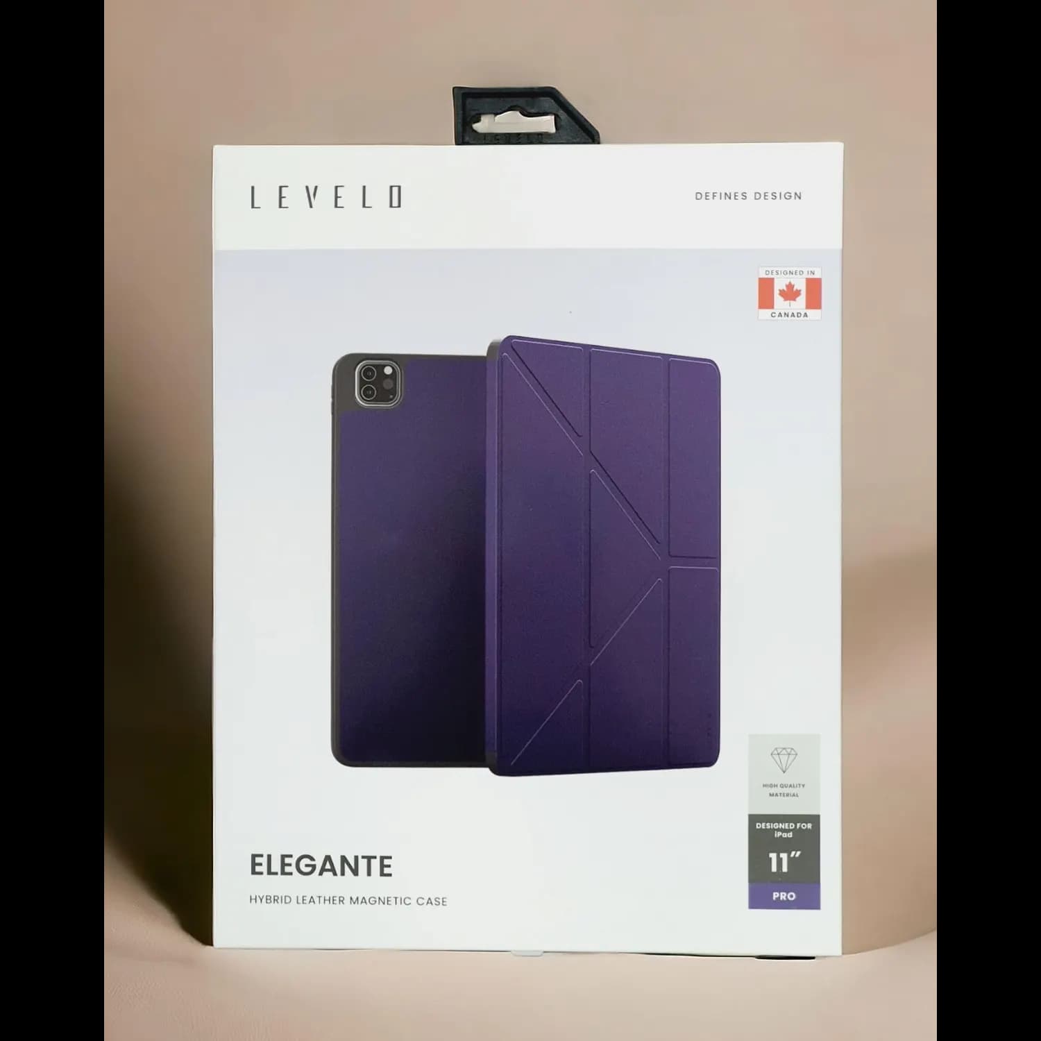 Levelo Elegante Hybrid Leather Magnetic Case — Purple 3