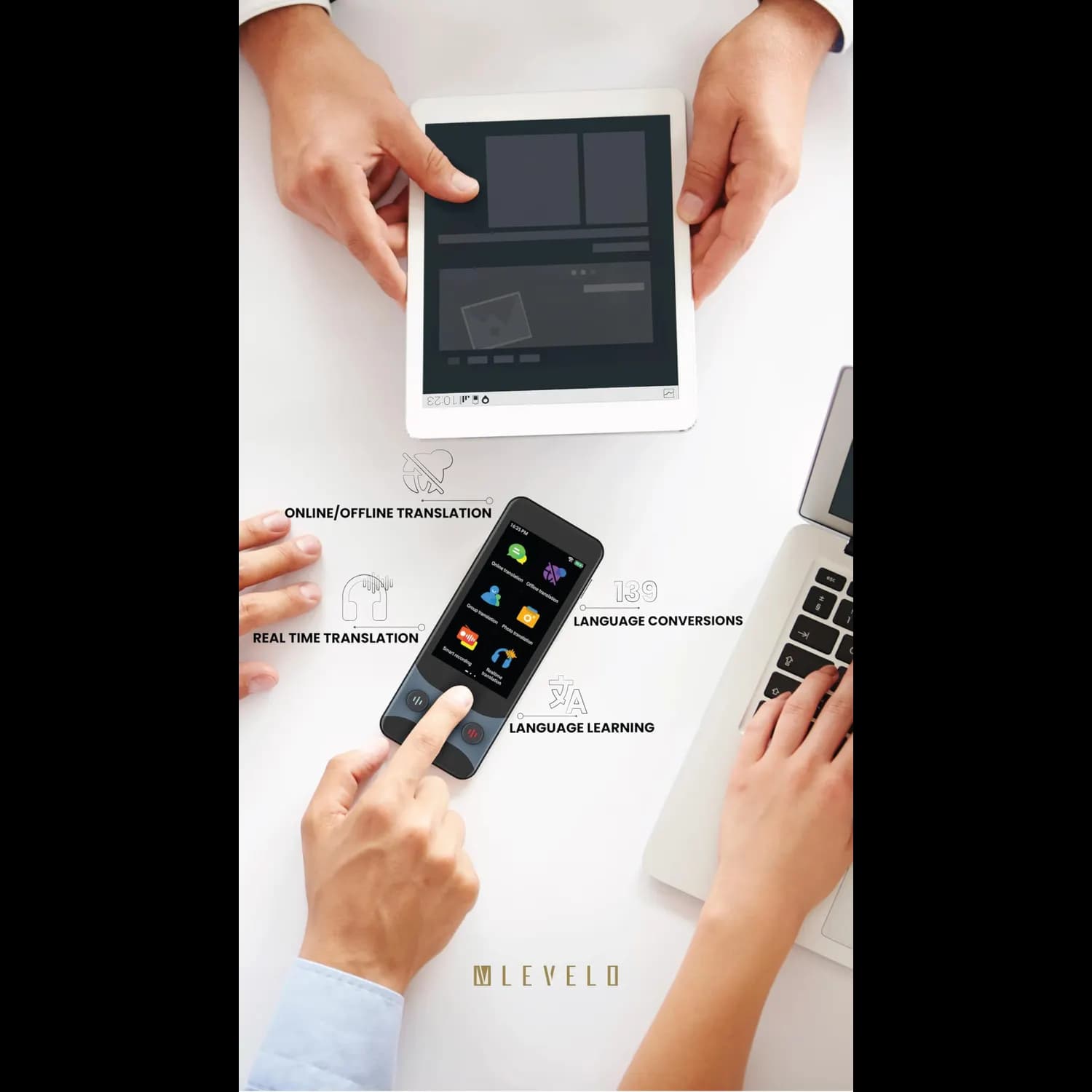 Levelo FluentLink Offline & Online Voice Translator 3