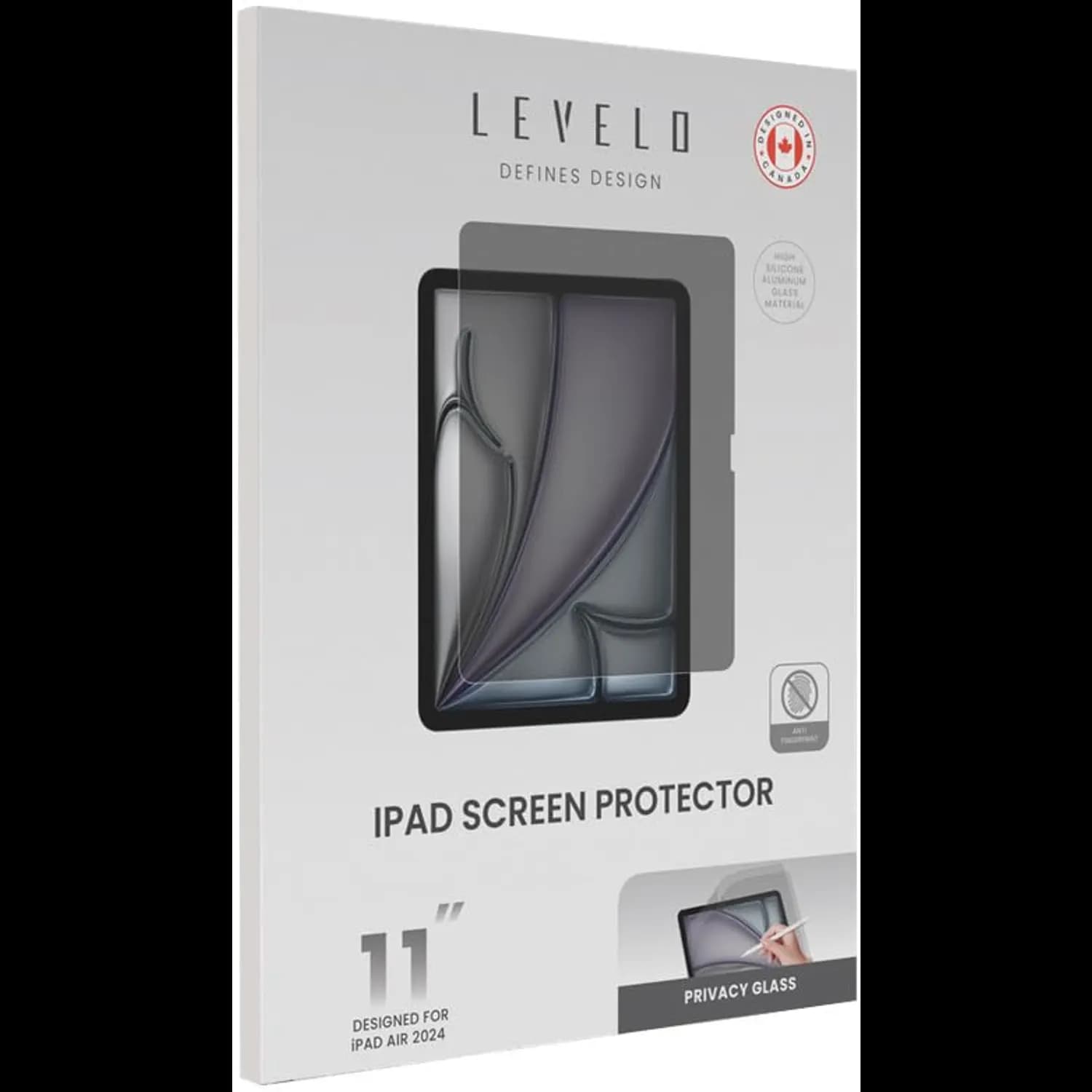Levelo High Silicone Aluminum Glass Privacy Screen Protector — Privacy 4