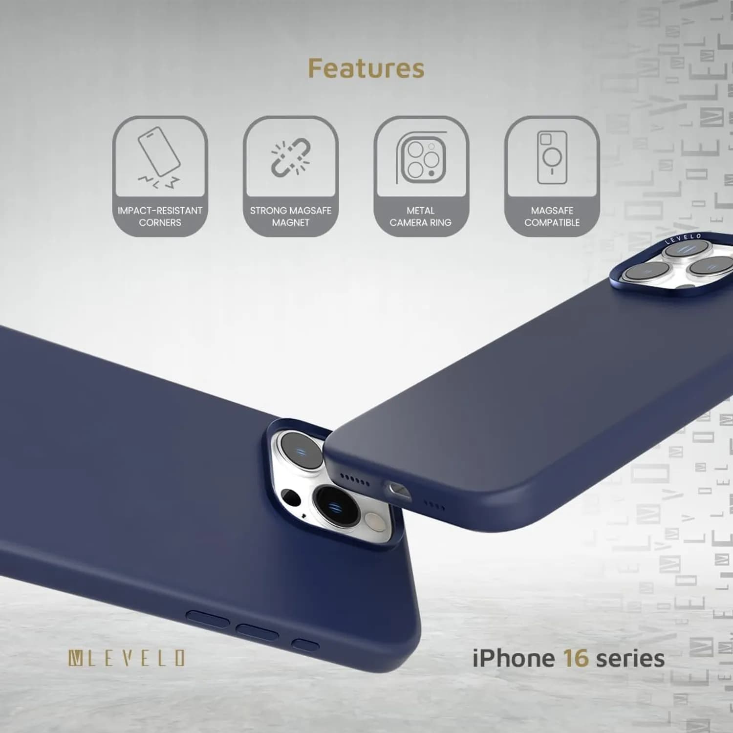 LEVELO Silicone Case - MagSafe Compatible, Blue 4