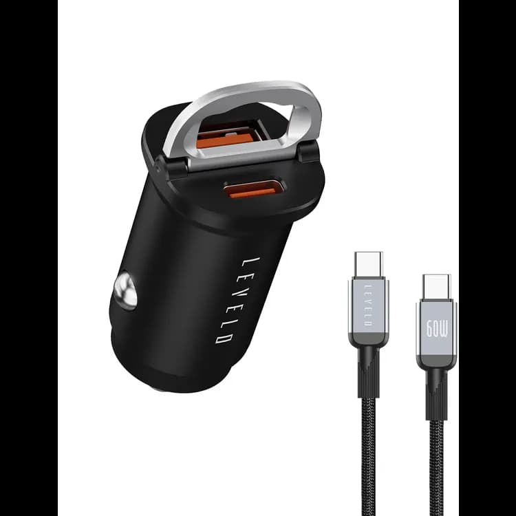 Levelo Kruz 38W Fast Car Charger — Black 1
