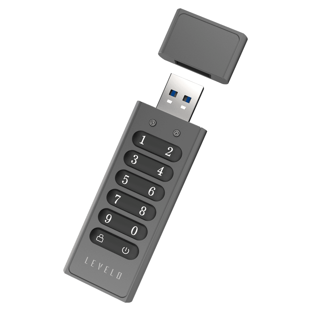 Levelo Lockvault Digital 128GB Encrypted USB Flash Drive