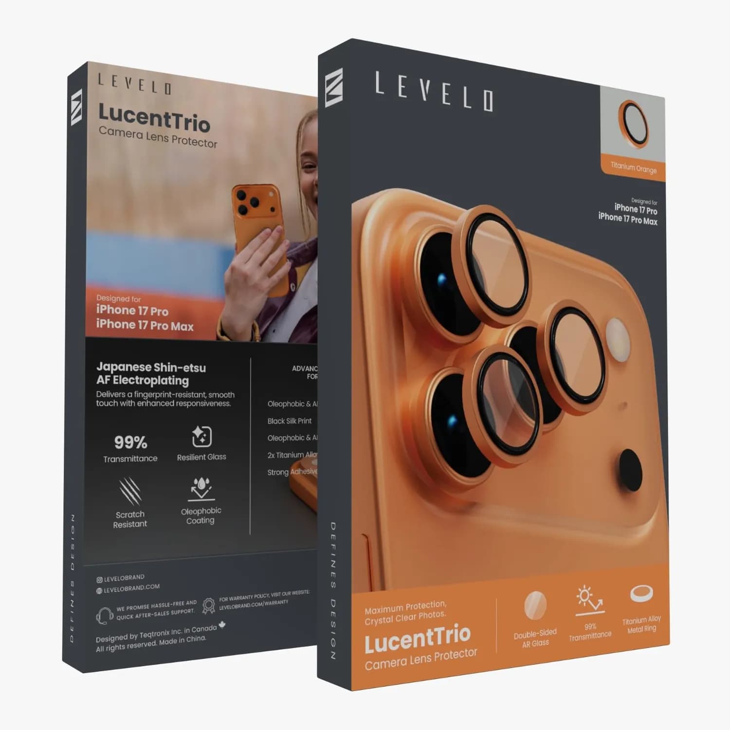Levelo LucentTrio Lens Protector With 99% Transmittance — Orange 4