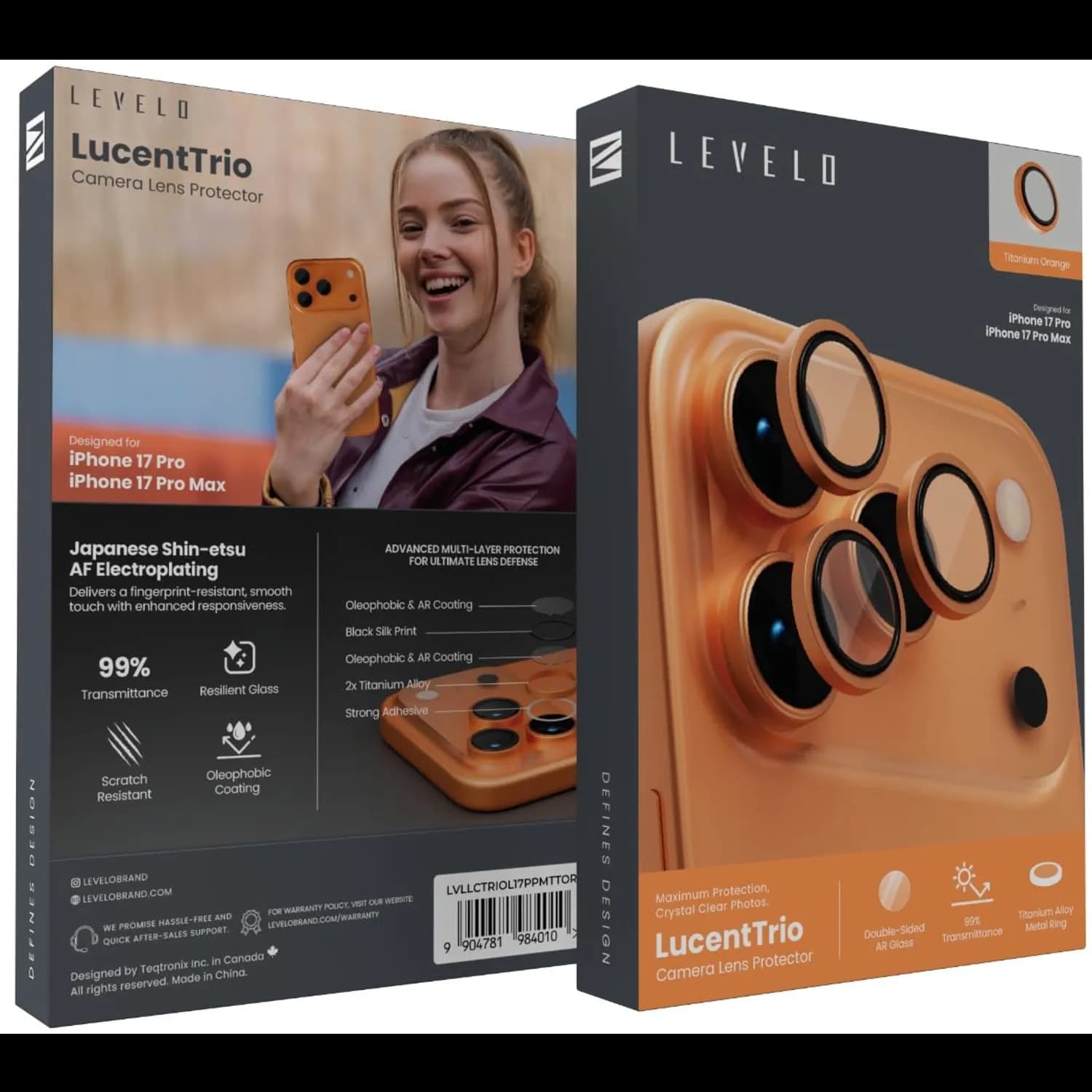 Levelo LucentTrio Lens Protector With 99% Transmittance — Orange 5