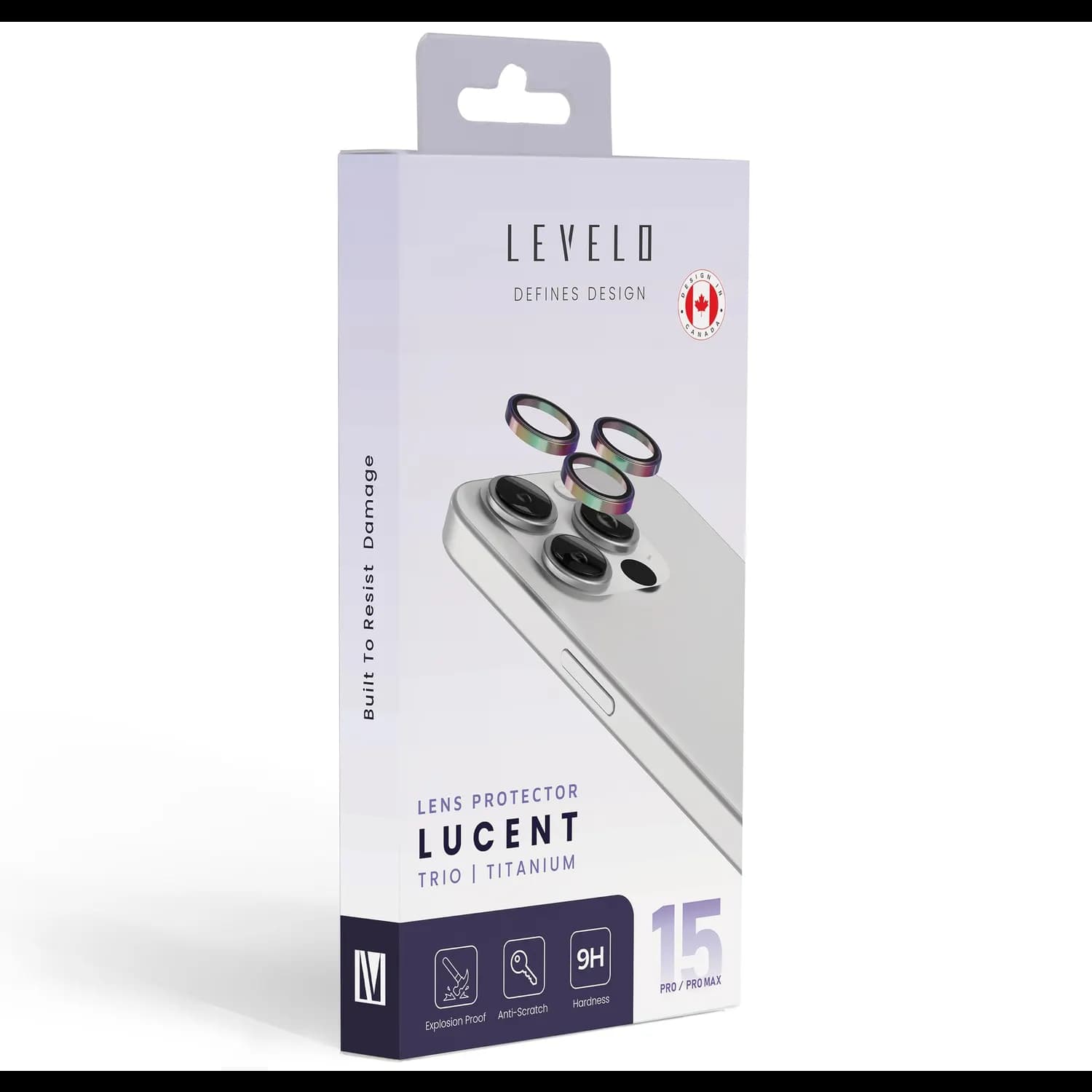 Levelo Camera Lens Protector Lucent Trio - 9H Hardness, Titanium, iPhone 15 Pro/15 Pro Max — Titanium 2