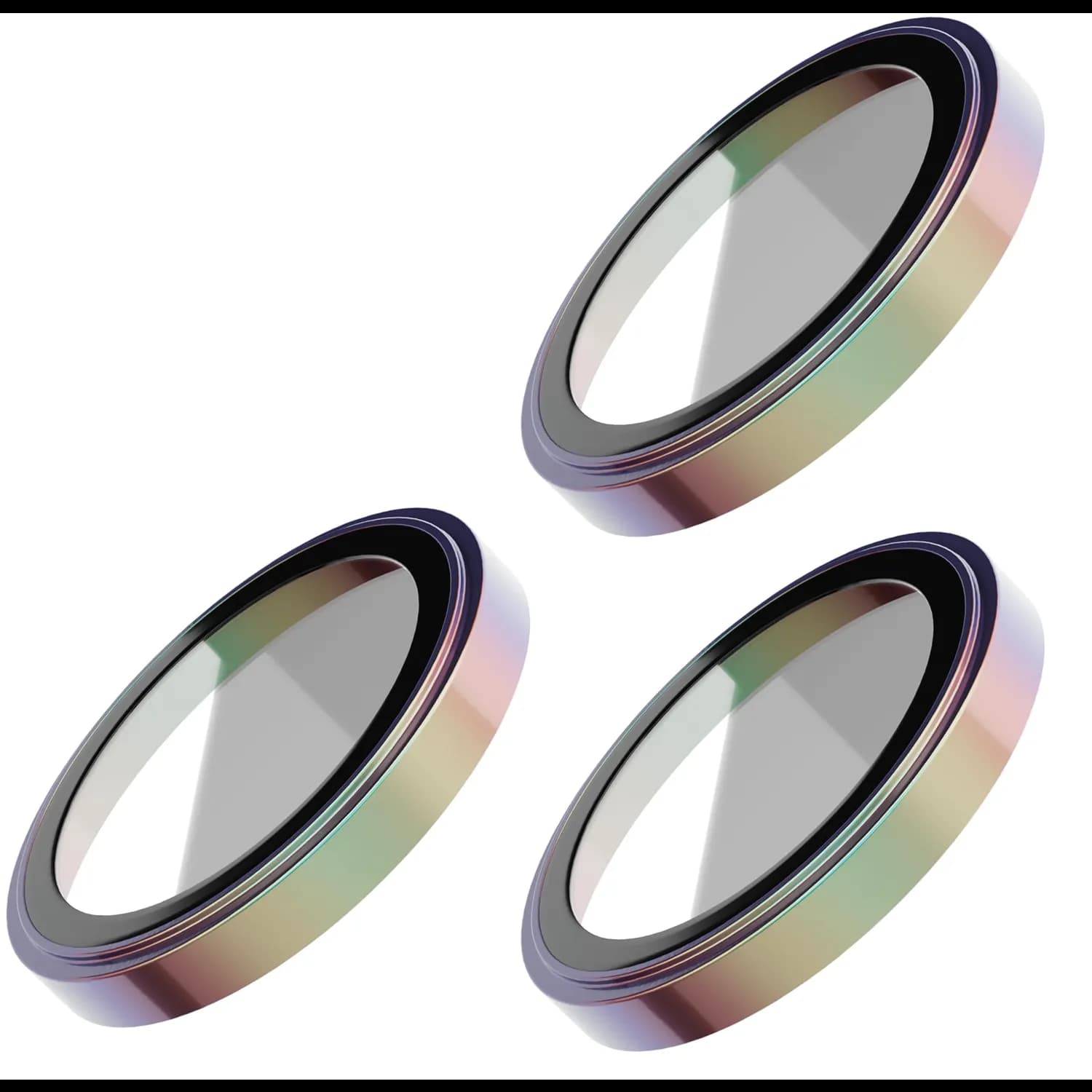 Levelo Camera Lens Protector Lucent Trio - 9H Hardness, Titanium, iPhone 15 Pro/15 Pro Max — Titanium 3