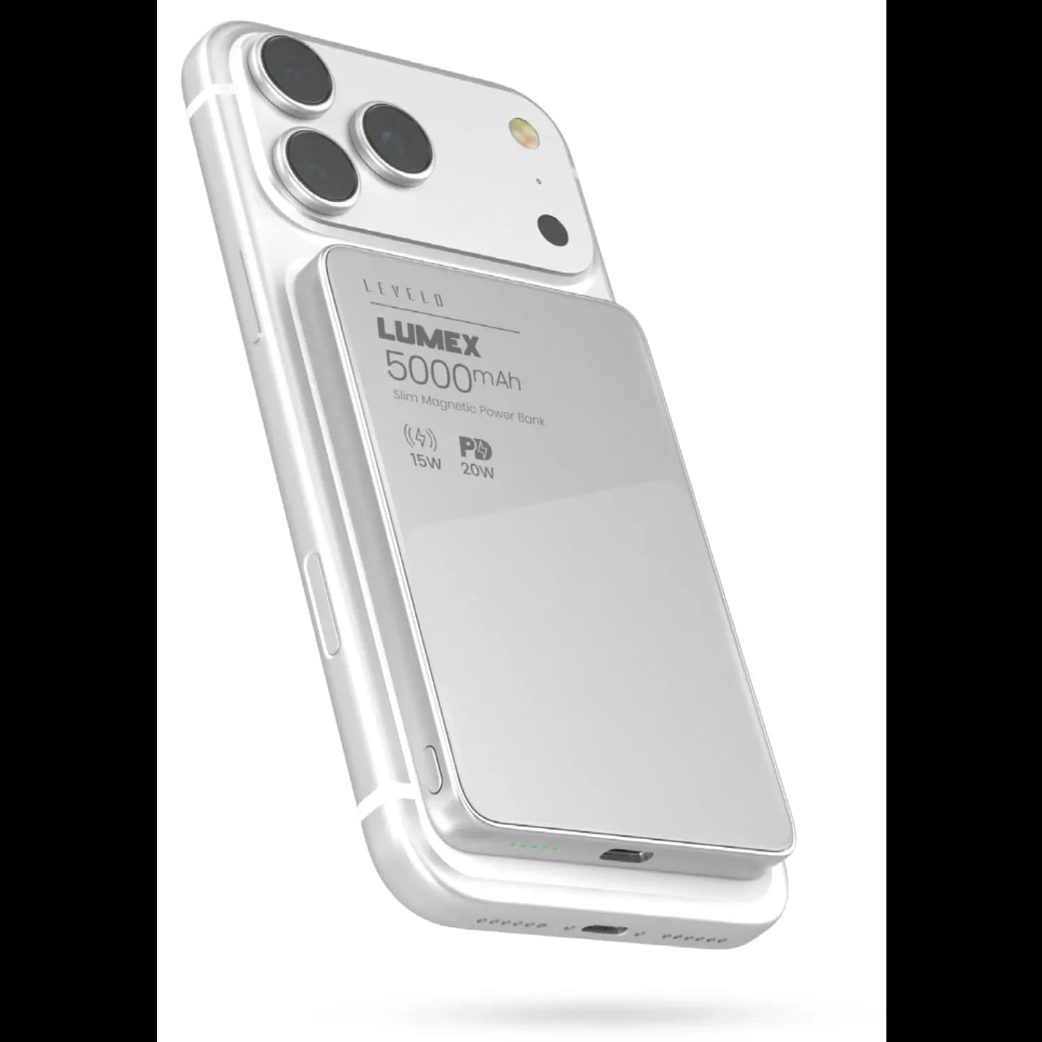 LEVELO Power Bank - 10000mAh, 20W PD Fast Charge, White — White 1 LEVELO Power Bank - 10000mAh, 20W PD Fast Charge, White — White 1