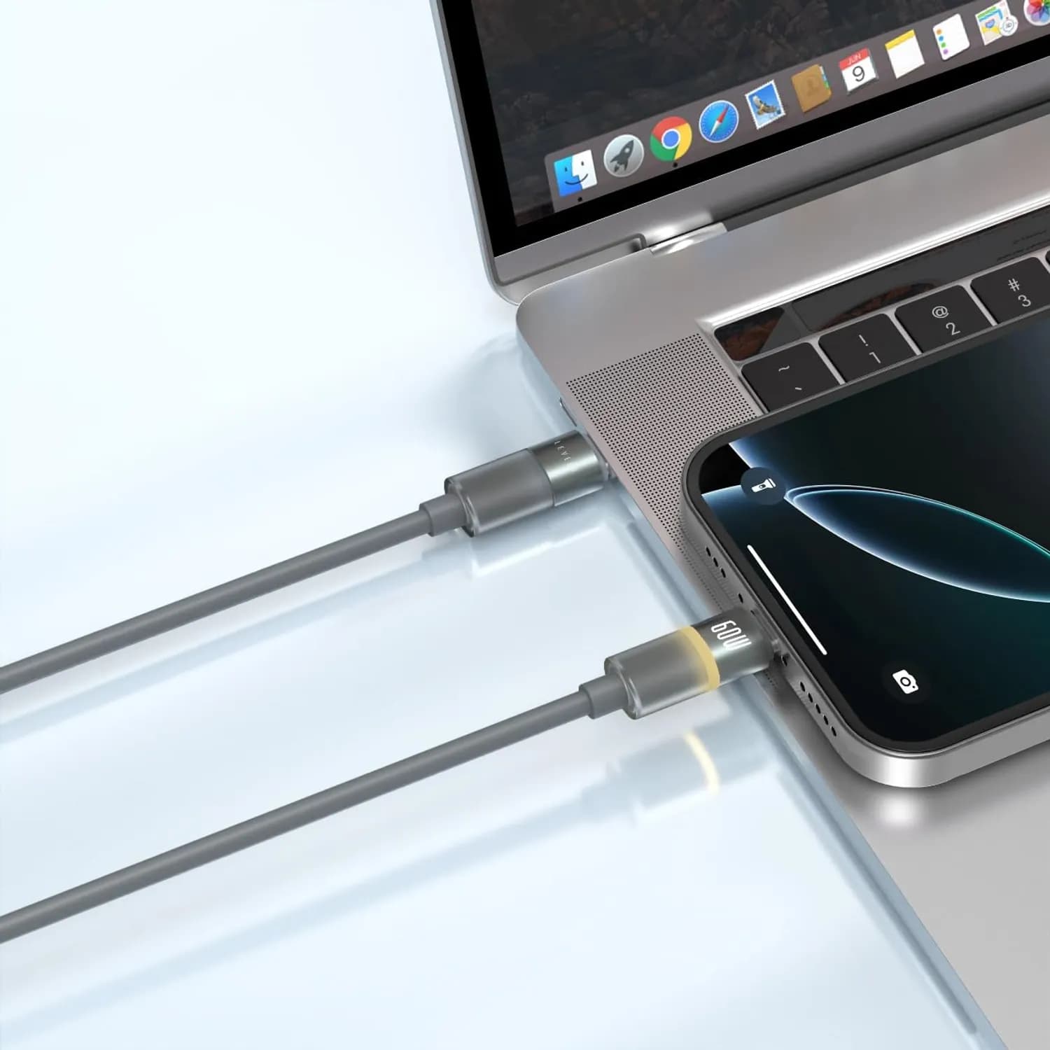 Levelo Luno Type-C to Type-C Cable 1m PD 60W — Grey 2
