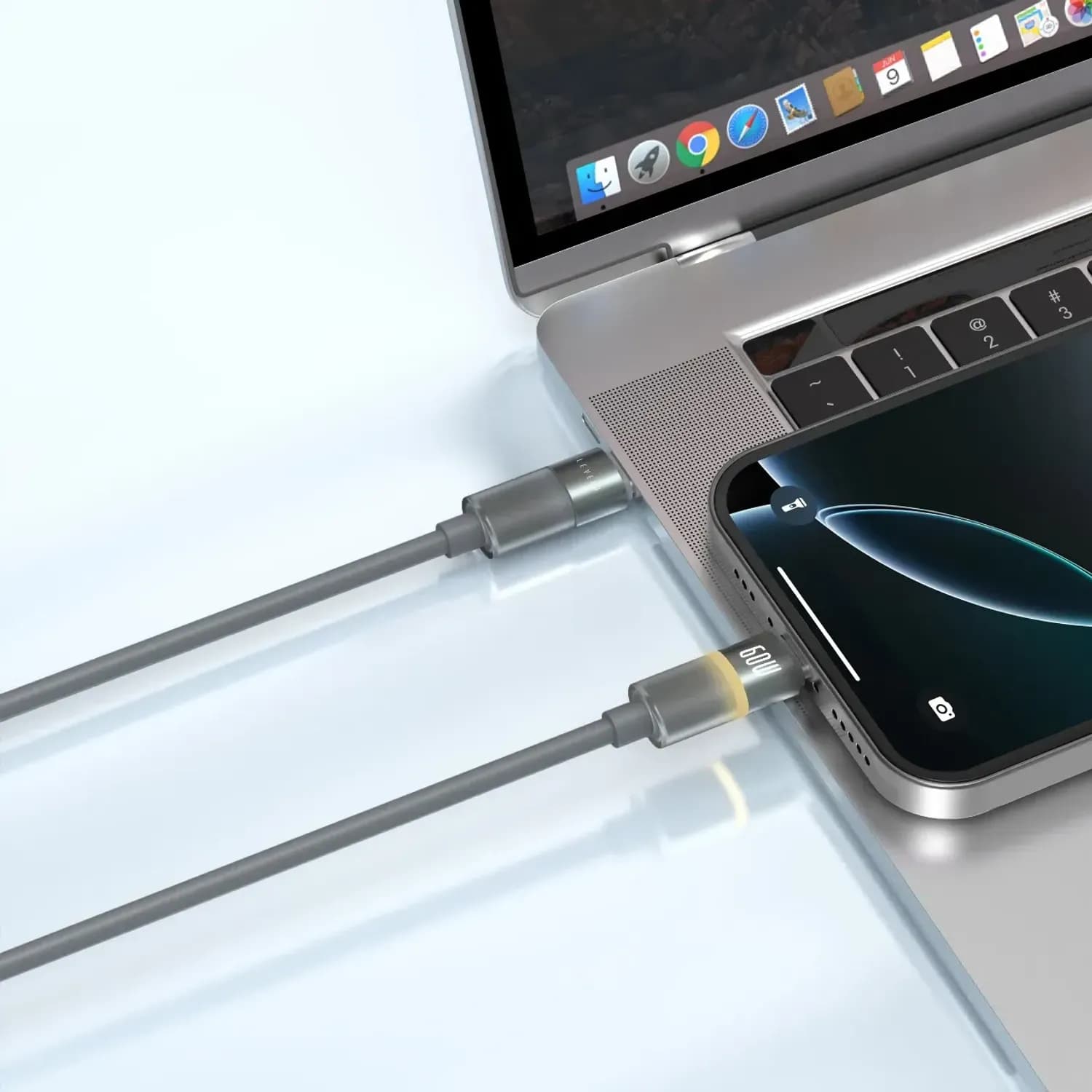 Levelo Luno Type-C to Type-C Cable 1m PD 60W — Grey 2