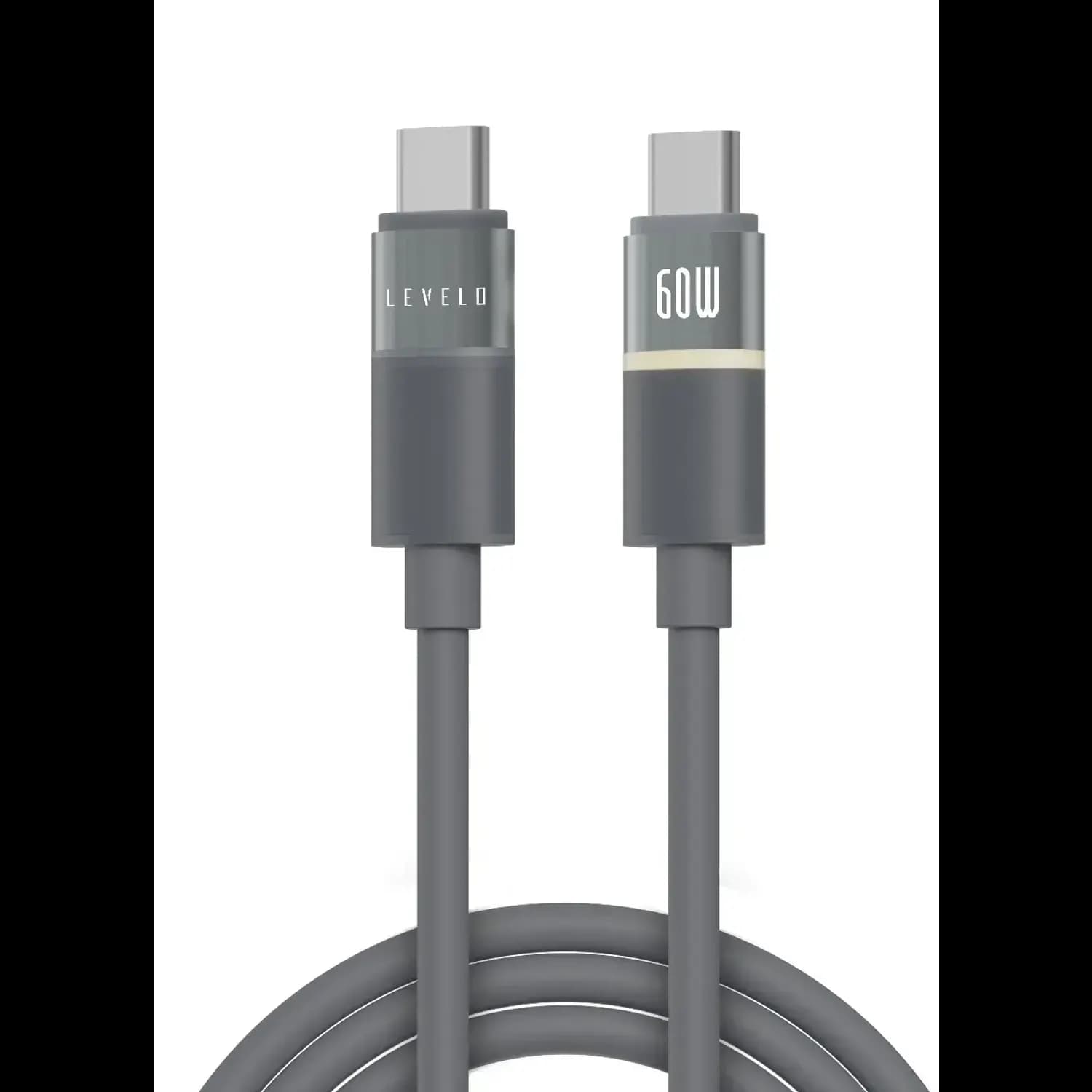 Levelo Luno Type-C to Type-C Cable 1m PD 60W — Grey 1