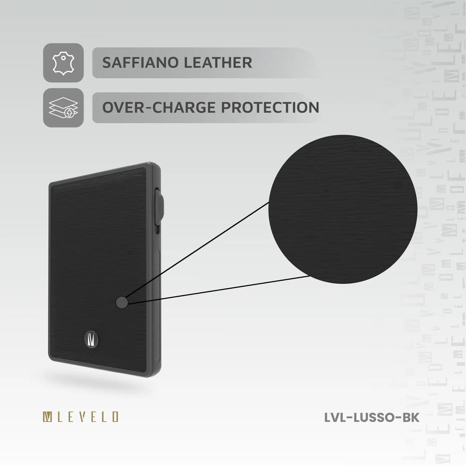 Levelo Lusso MagSafe Saffiano Leather Card Holder 4