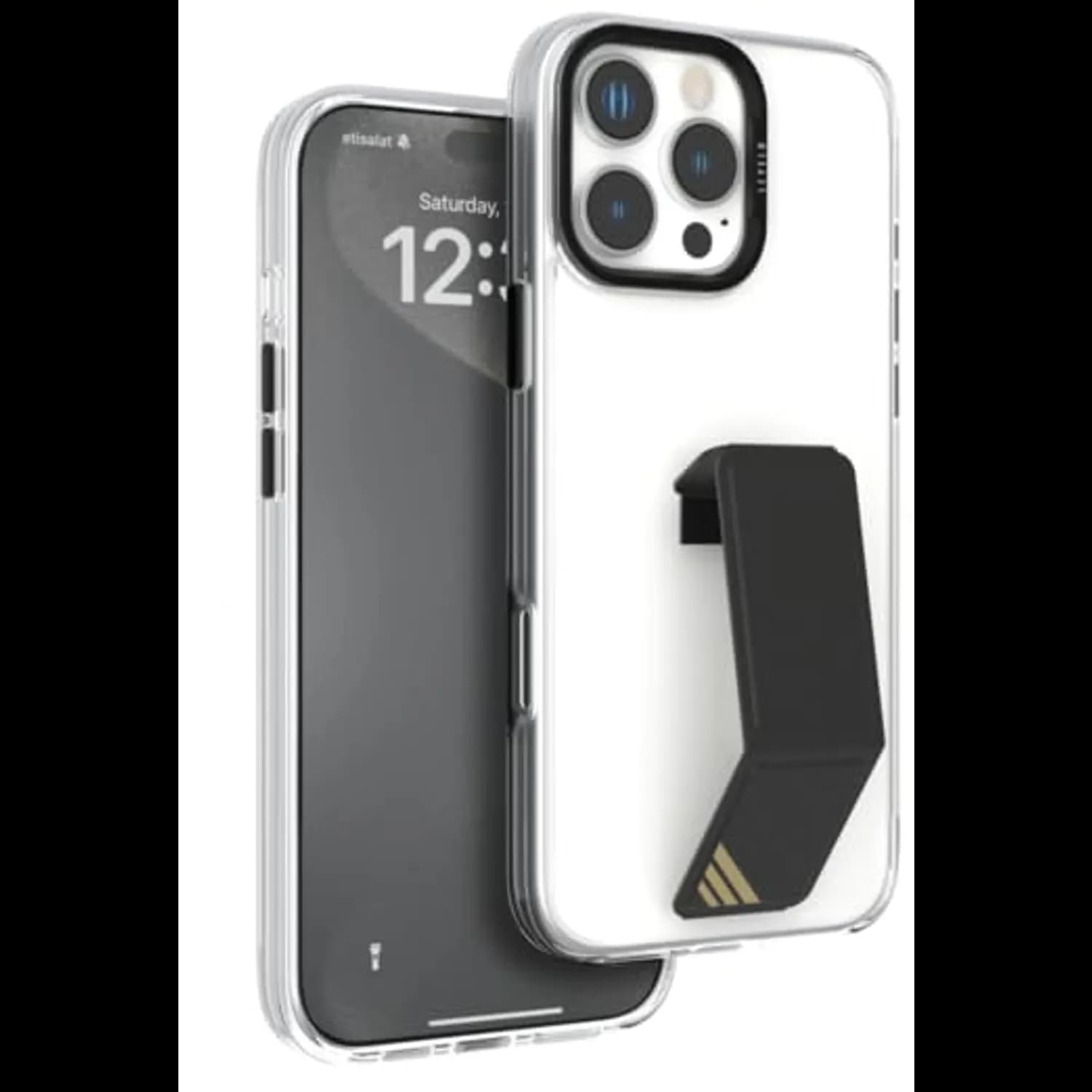 Levelo Grip Case Morphix for iPhone 16 Pro - Kick Stand, Black — Black 1 Levelo Grip Case Morphix for iPhone 16 Pro - Kick Stand, Black — Black 1