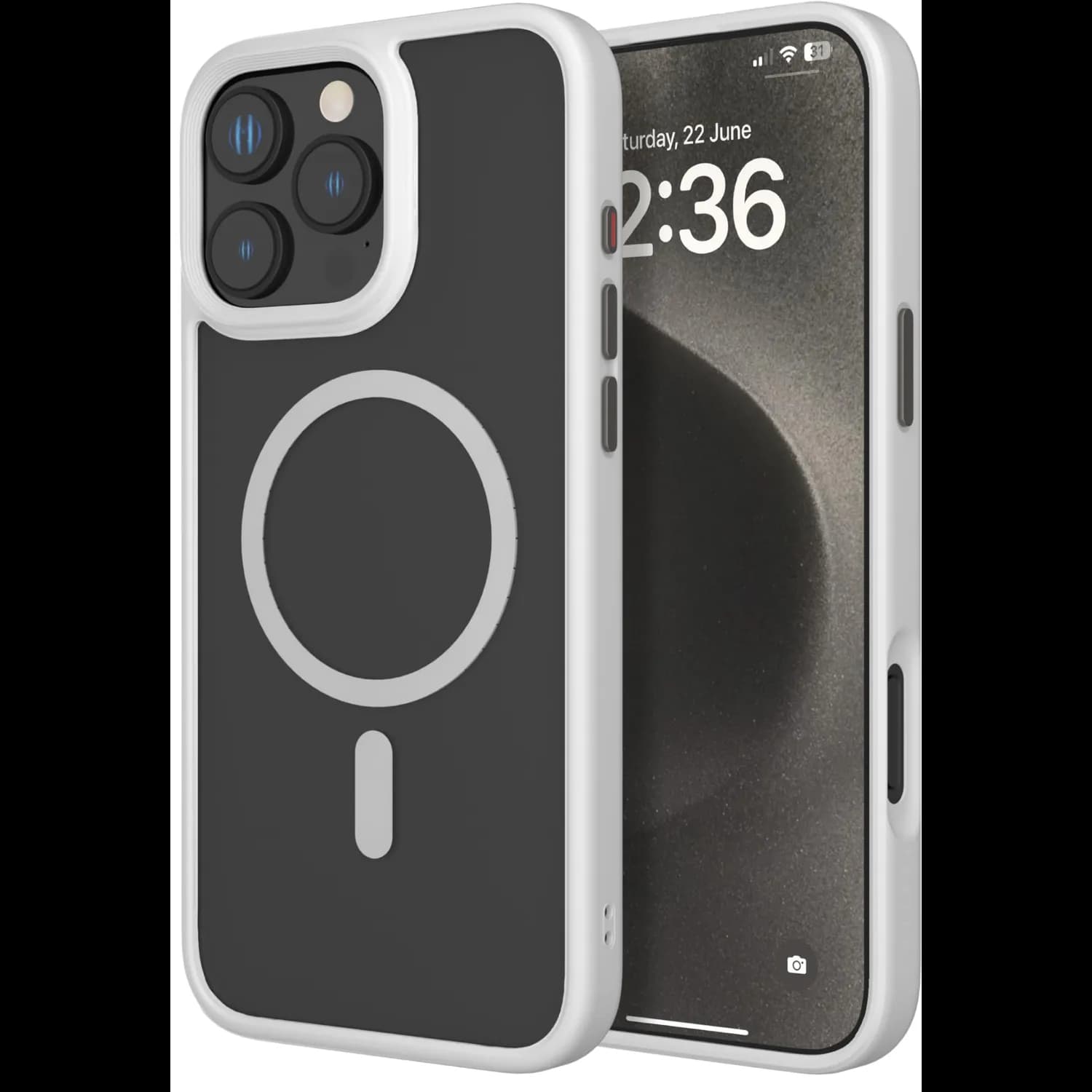 Levelo Matte Solo Case iPhone 16 Pro Max - MagSafe Compatible, White — White 1 Levelo Matte Solo Case iPhone 16 Pro Max - MagSafe Compatible, White — White 1