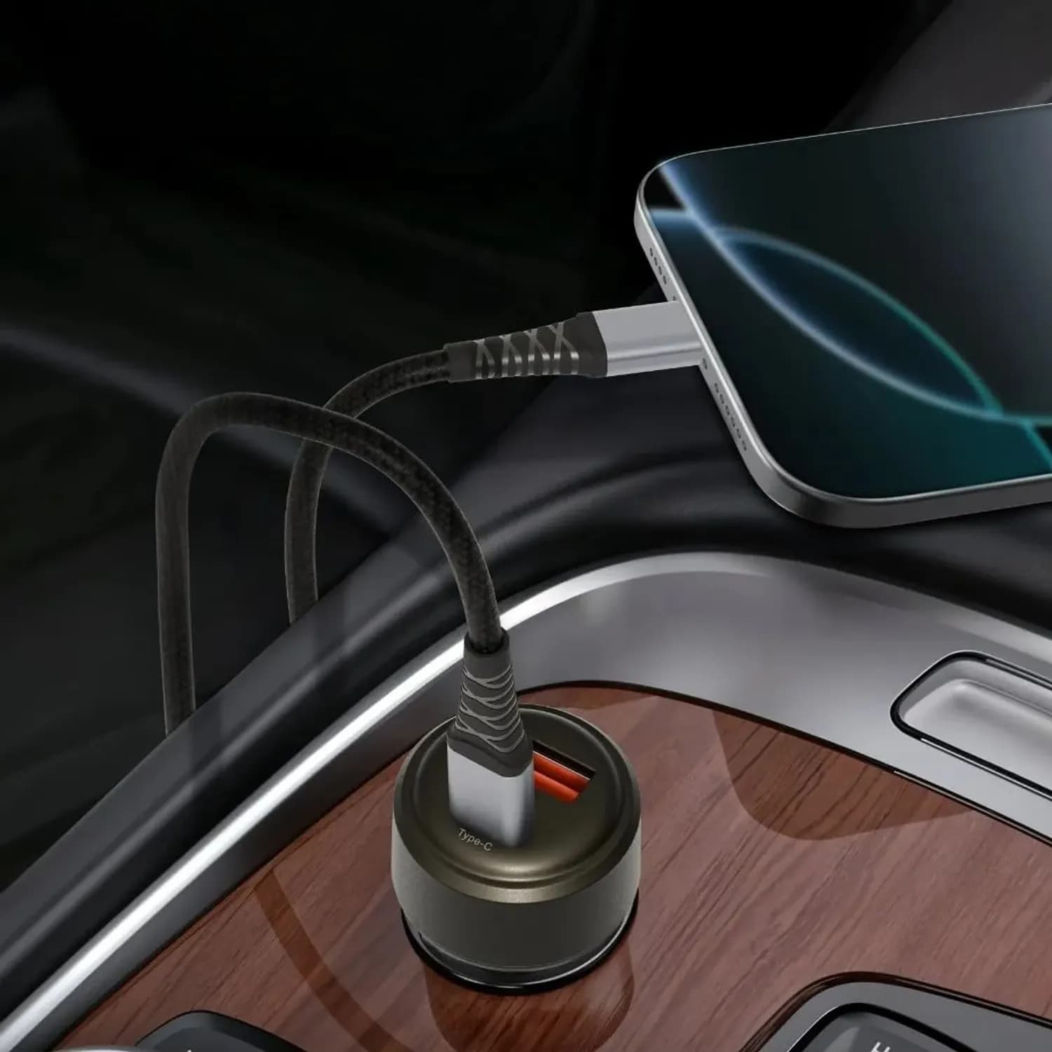 Levelo Nori Mini 60W Car Charger Type-C to Type-C Cable 4