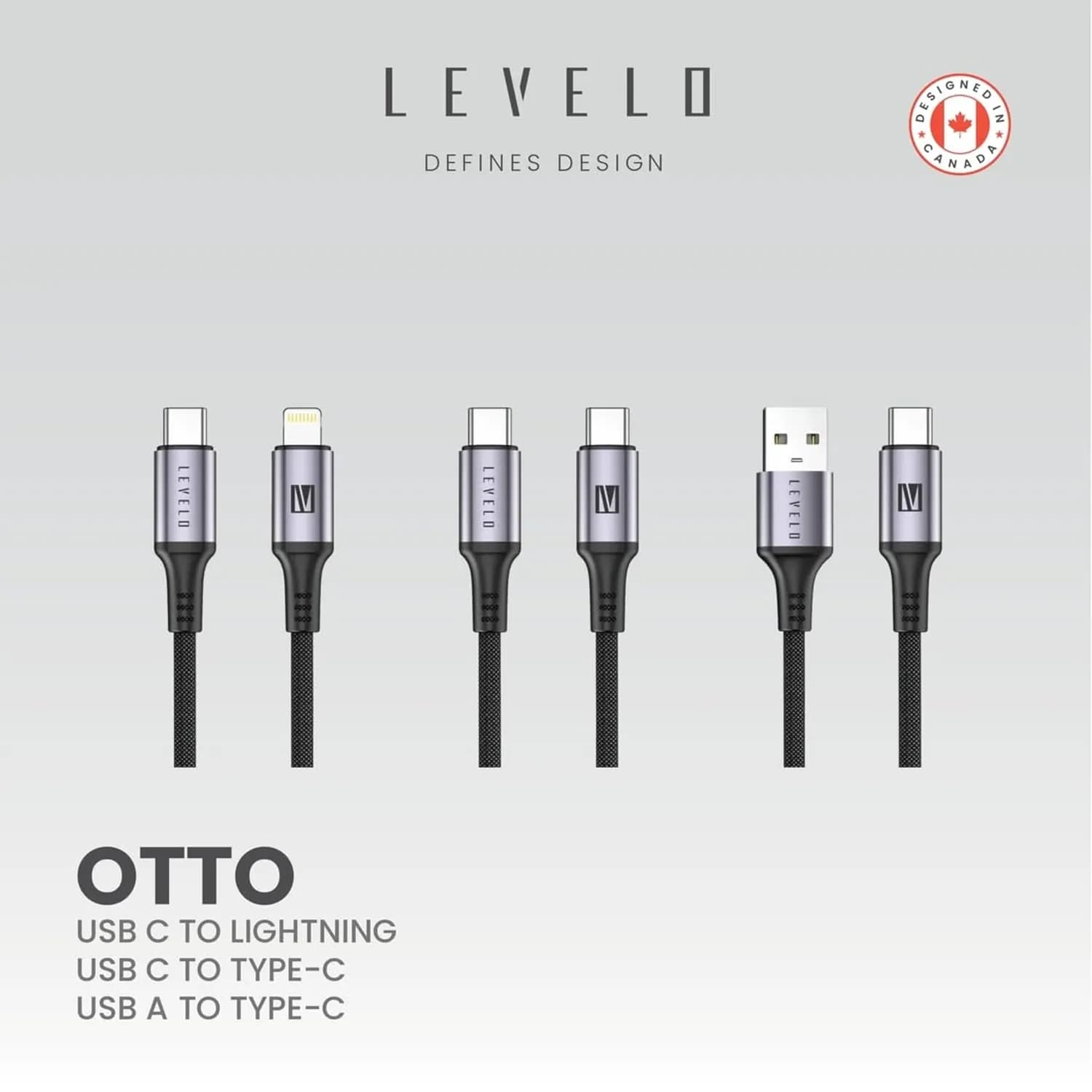 Levelo Otto USB A to C 18W Leather Cable 2