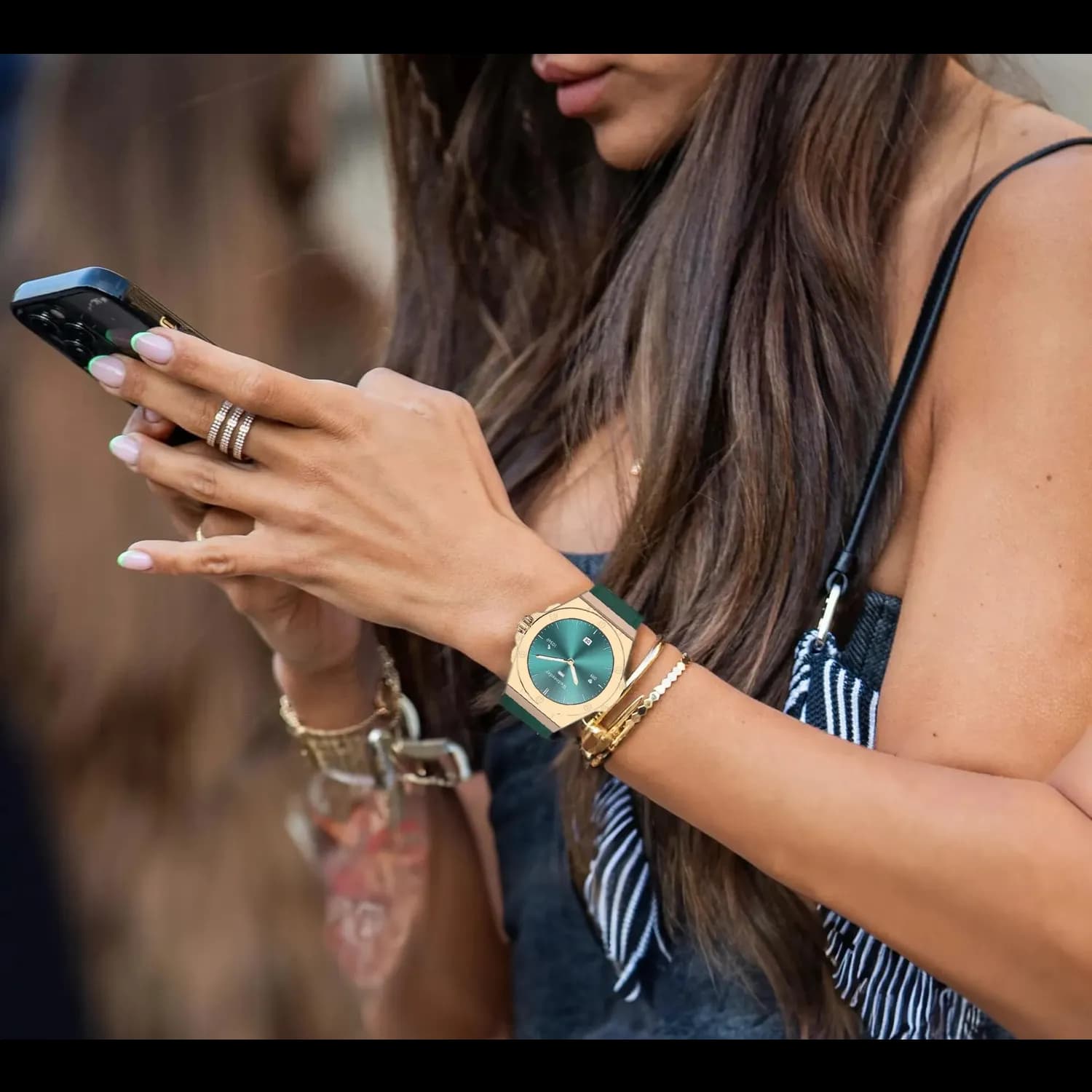Levelo Oak Automatique Hybrid Smartwatch — Green 2