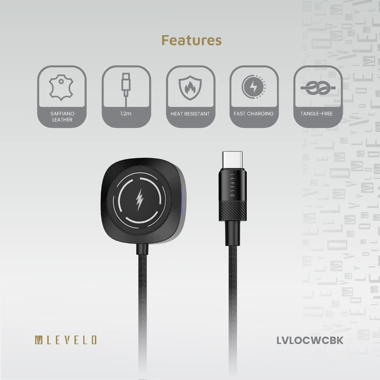 Levelo Otto Type C Apple Watch Wireless Charger Cable 2
