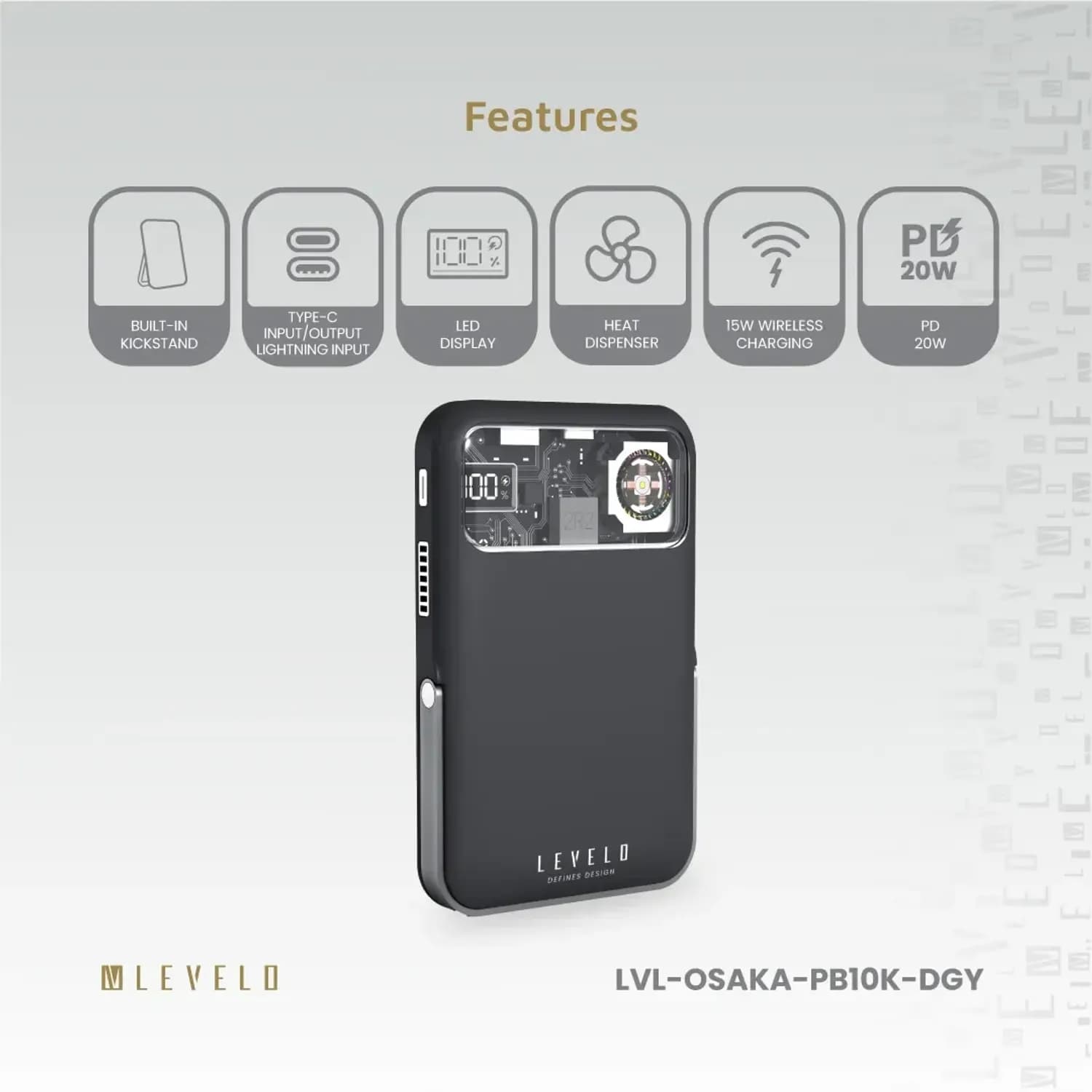 Levelo Osaka Portable 10000mAh Power Bank 2