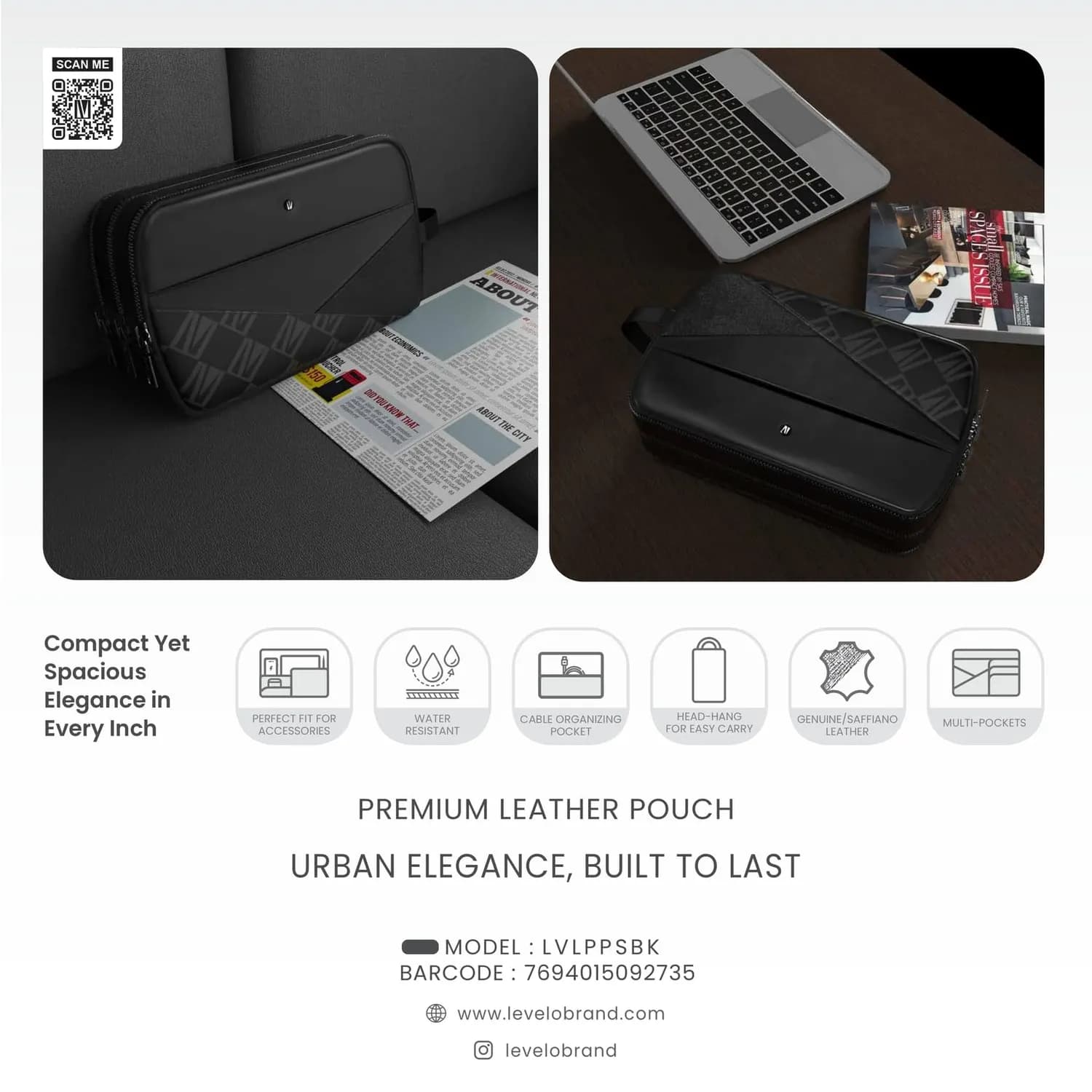 Levelo Poche Pouch With LVL Signature Logo 2