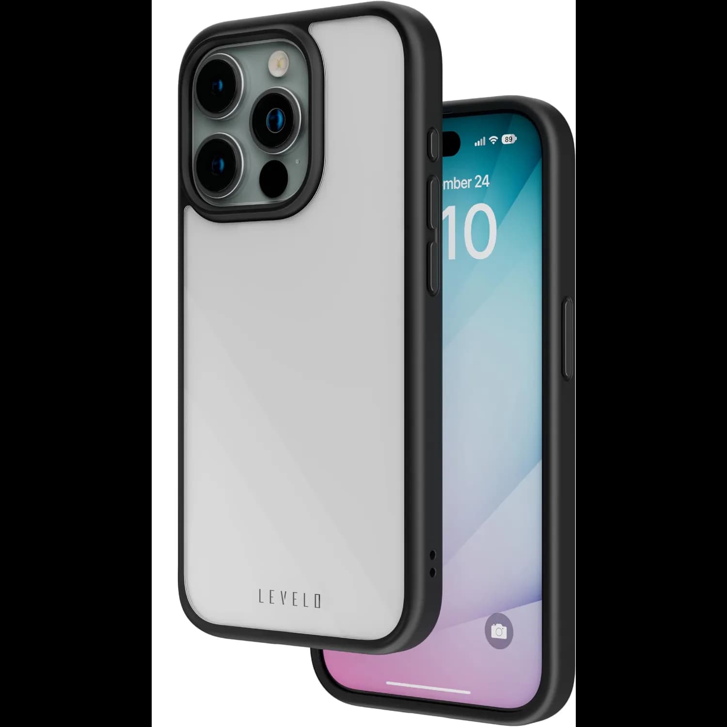 LEVELO iPhone 15 Pro Max Case Cover - Hybrid Matte TPU, Black 1 LEVELO iPhone 15 Pro Max Case Cover - Hybrid Matte TPU, Black 1