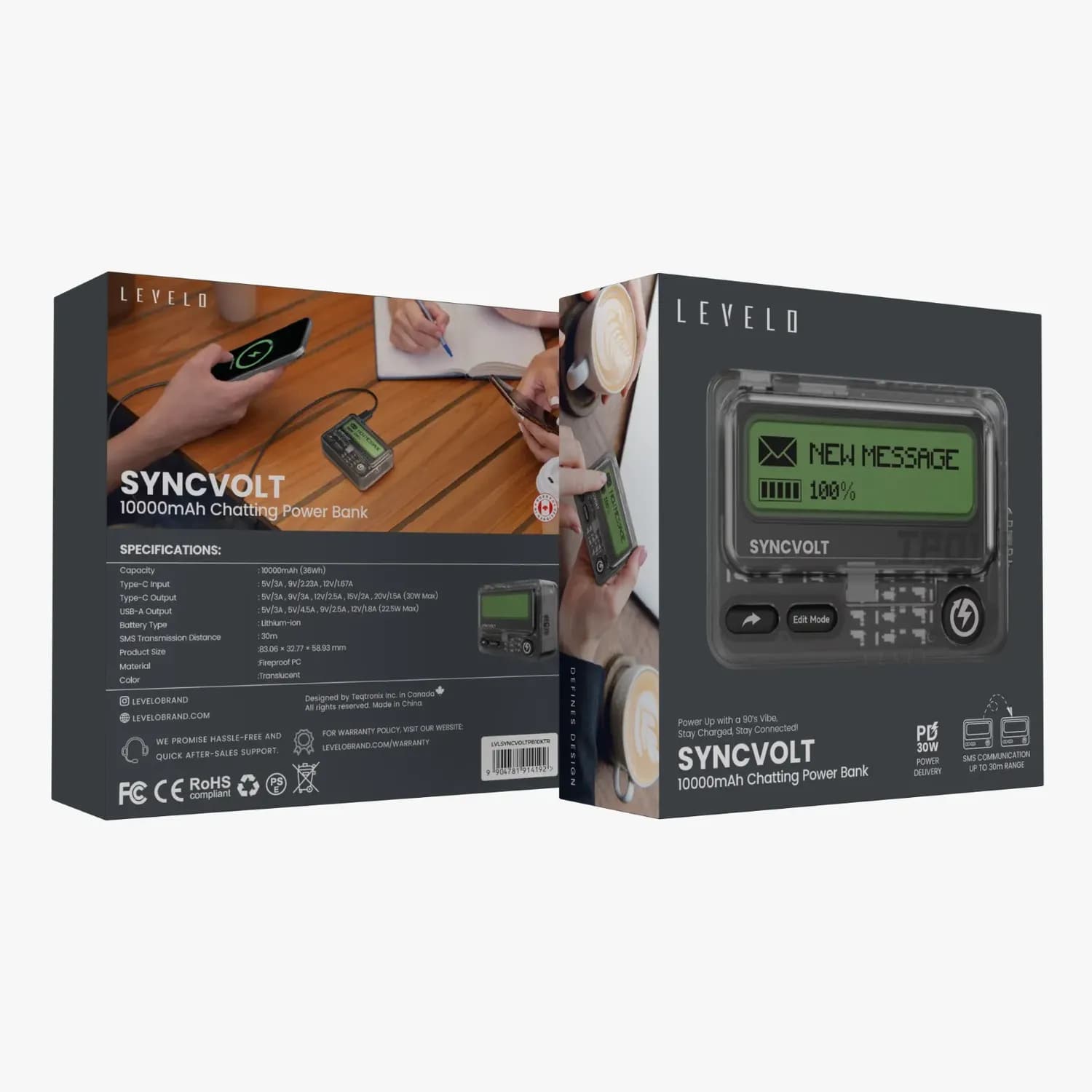 Levelo Syncvolt 10000mAh Chatting Power Bank 5