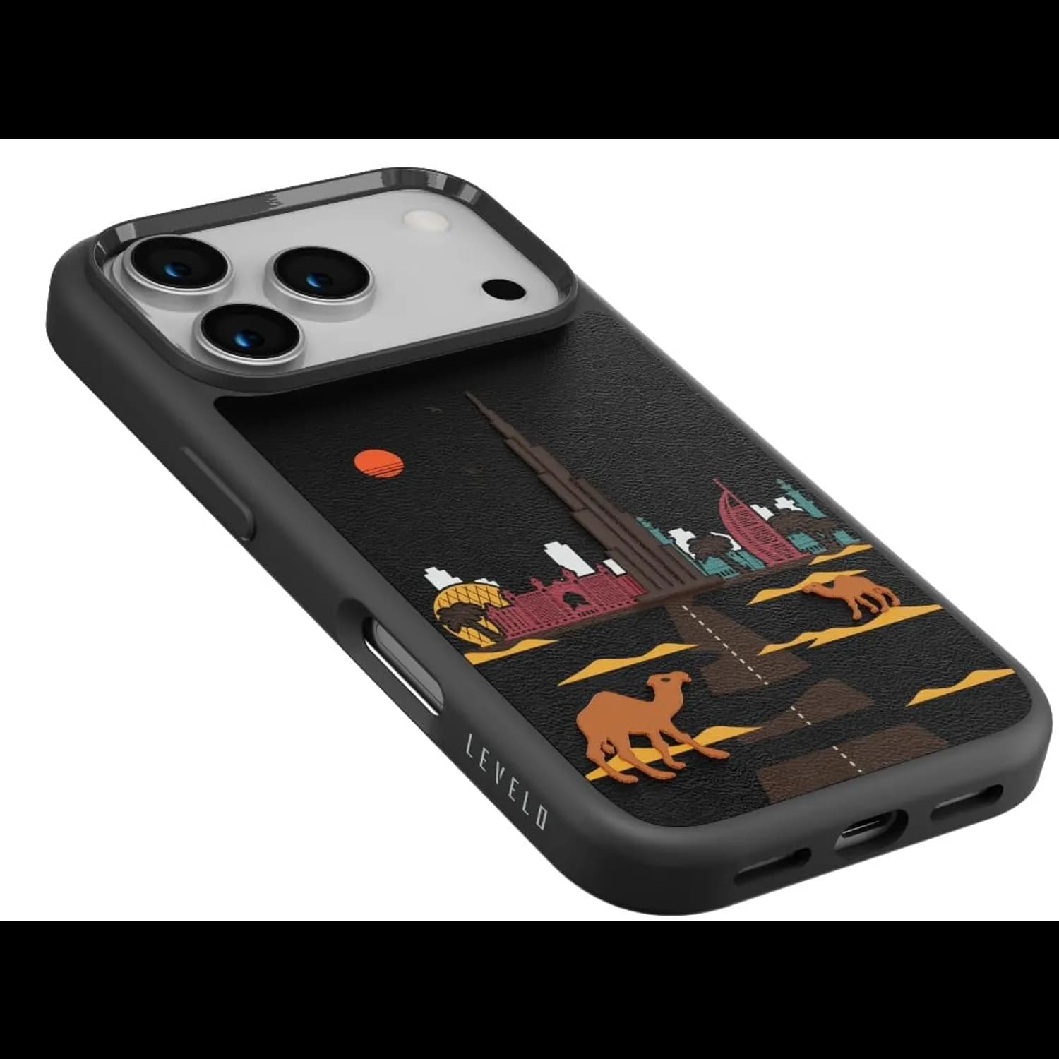 Levelo Vallo PU leather Case With Dubai Embroidery Design 5