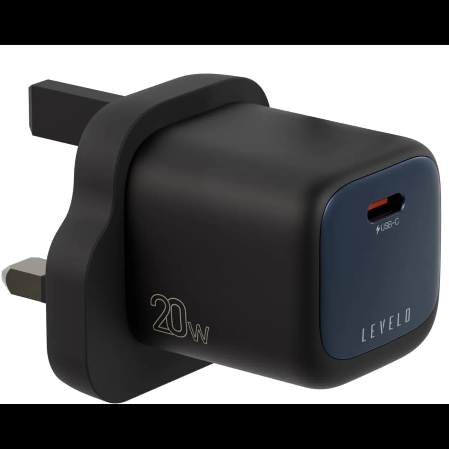 Levelo Vero 20W GaN UK Adapter With Single Type-C Port — Titanium Black 2
