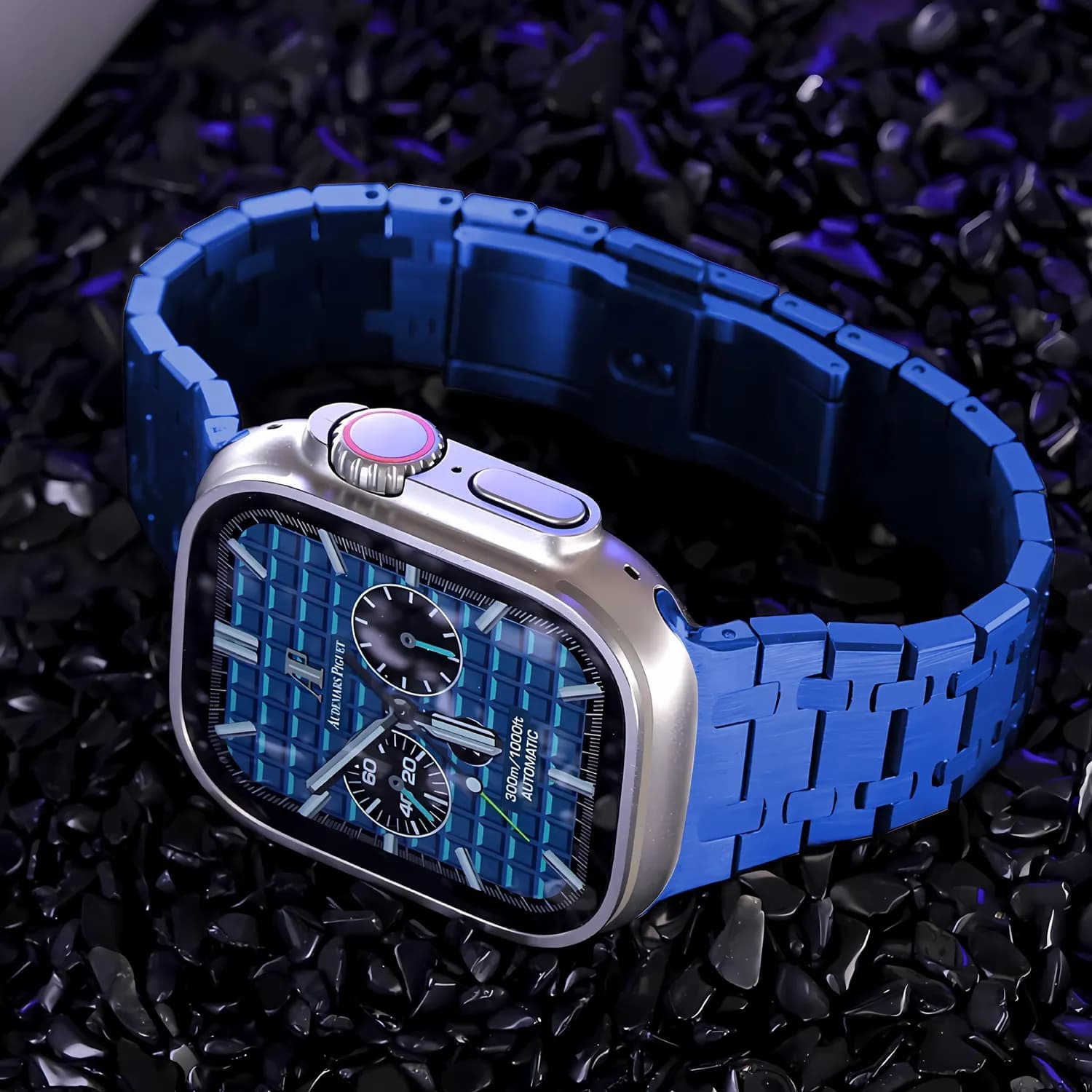 Levelo RoyalLink Stainless Steel Metal Watch Strap — Blue 4