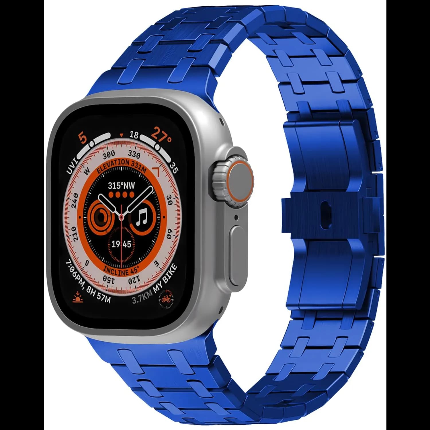 Levelo RoyalLink Stainless Steel Metal Watch Strap — Blue 1