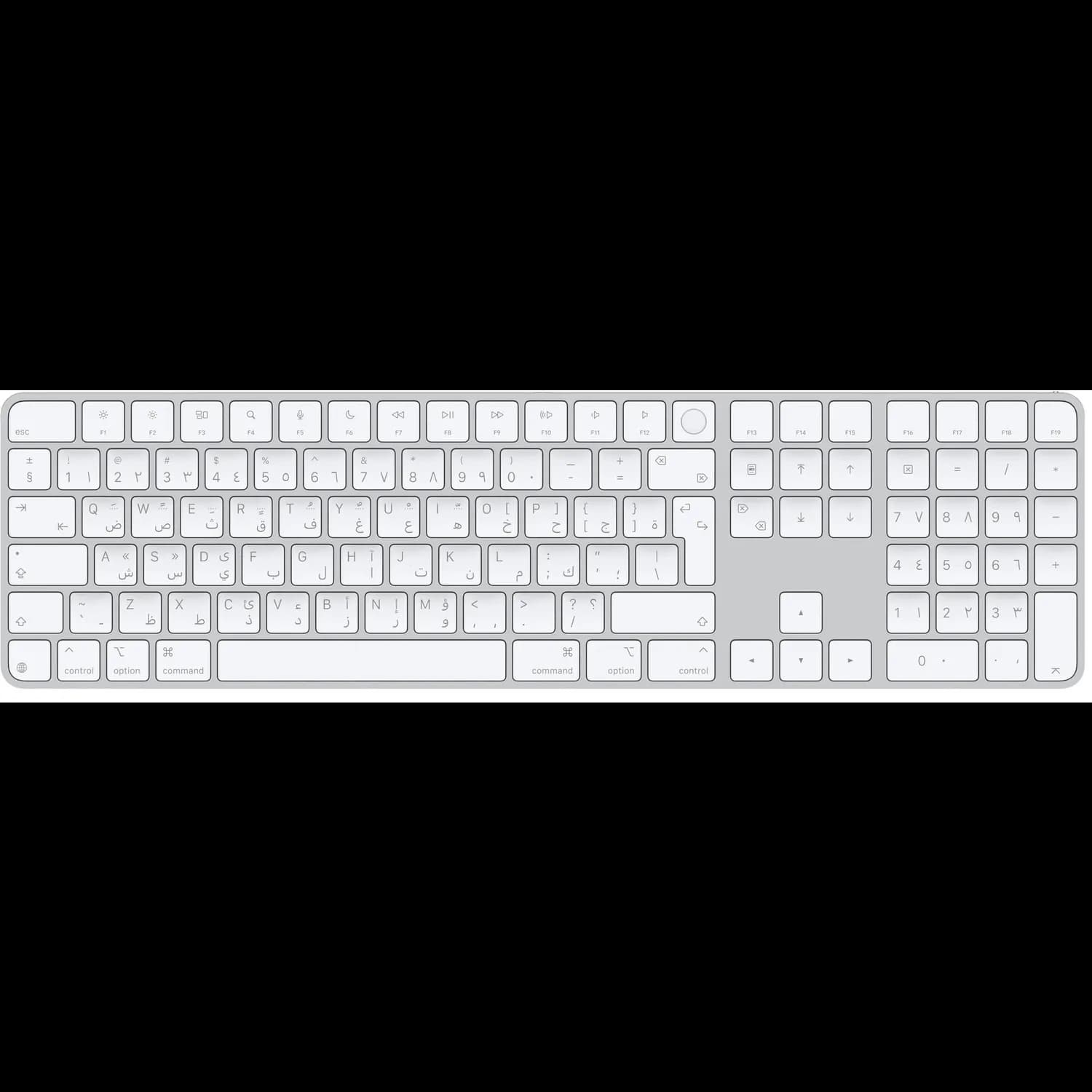 Apple Magic Keyboard - Touch ID, Numeric Keypad, Arabic, White Apple Magic Keyboard - Touch ID, Numeric Keypad, Arabic, White