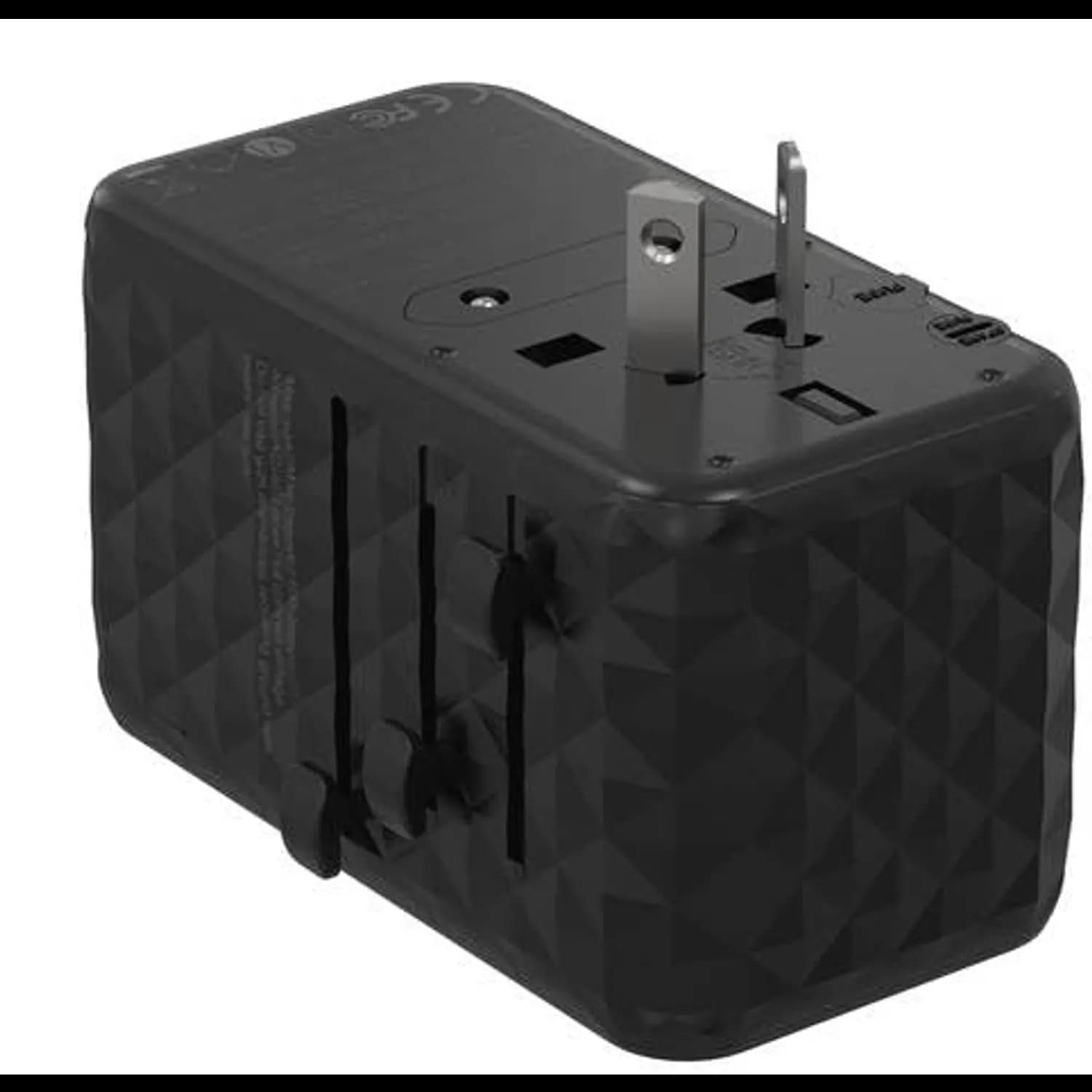 Powerology Universal Adapter - 100W GaN Fast Charger, Multi-Region, Black 4